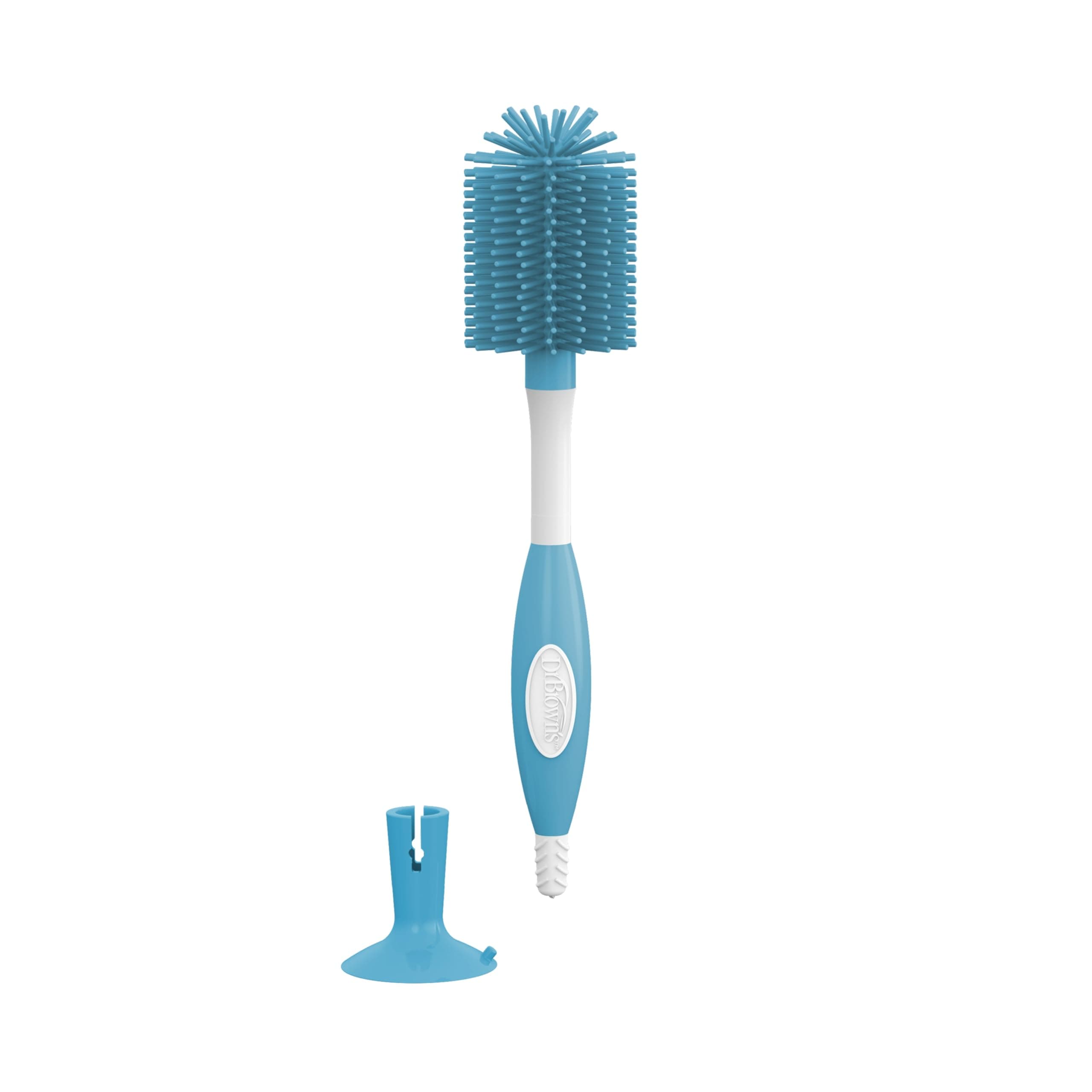 Dr. Brown's Soft Touch No Scratch Baby Bottle Cleaning Brush Nipple Cleaner with Stand and Storage Clip, BPA Free, Blue 1-Pack Blue 1 Pack
