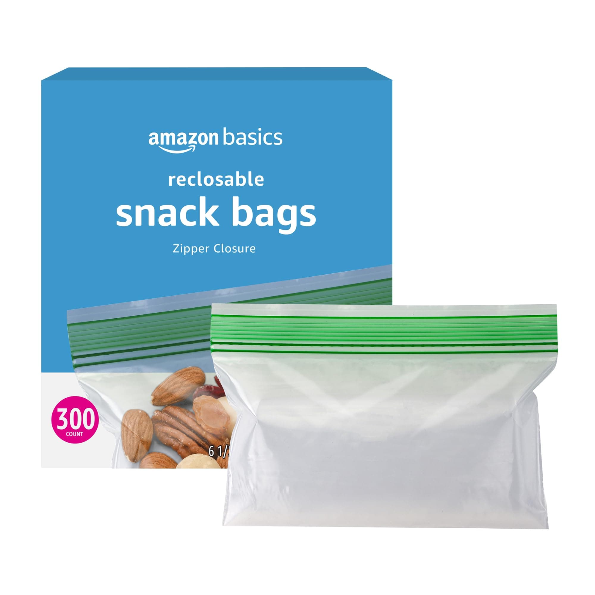 Amazon Basics Snack Storage Bags, 300 Count Clear Pack of 1