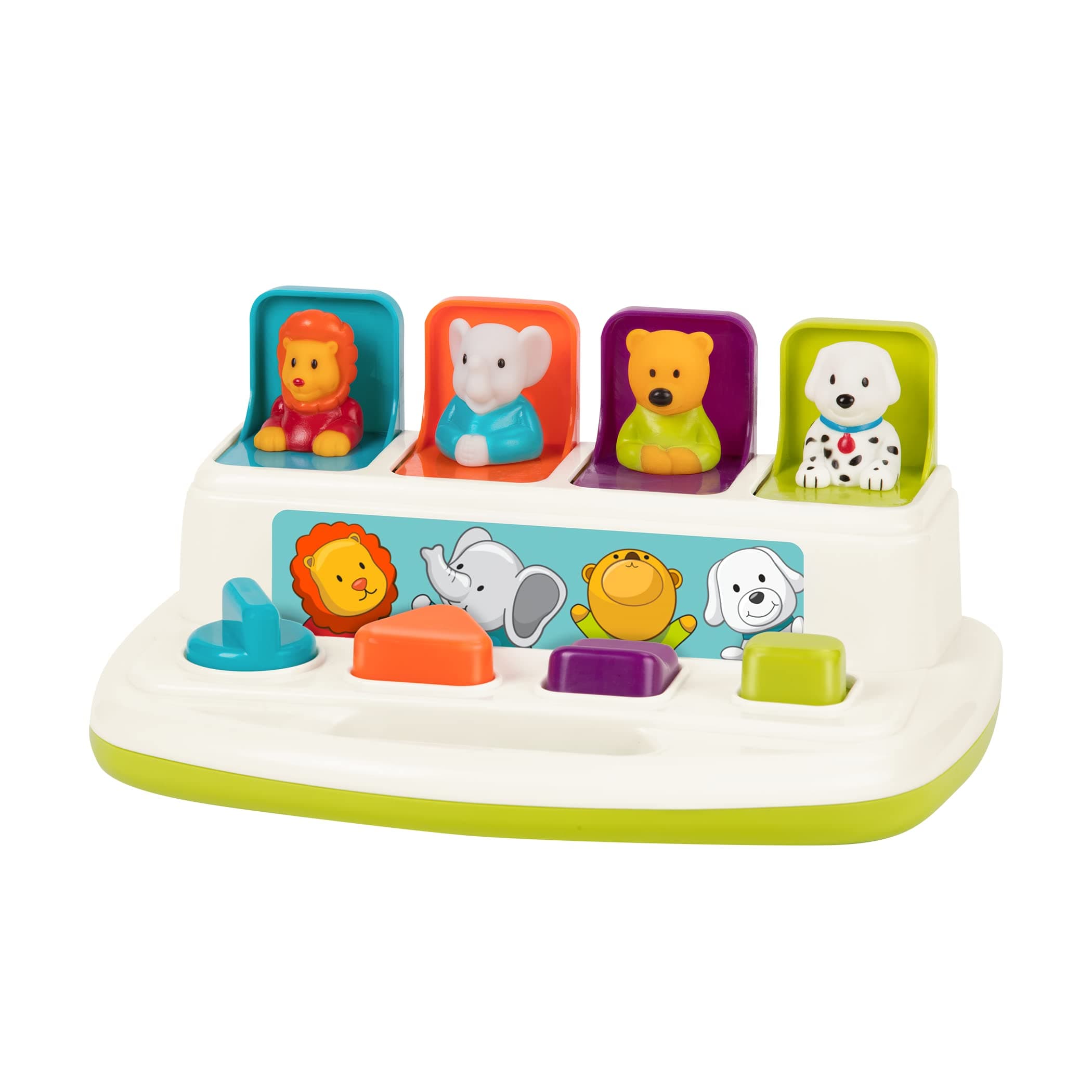 Battat – Cause – And – Effect Toy – Developmental Toy With Buttons & Colors – Color Sorting Animal Toys – For Kids, Toddlers, Babies – 18+ Months – Pop – Up Pals Pop-up Pals