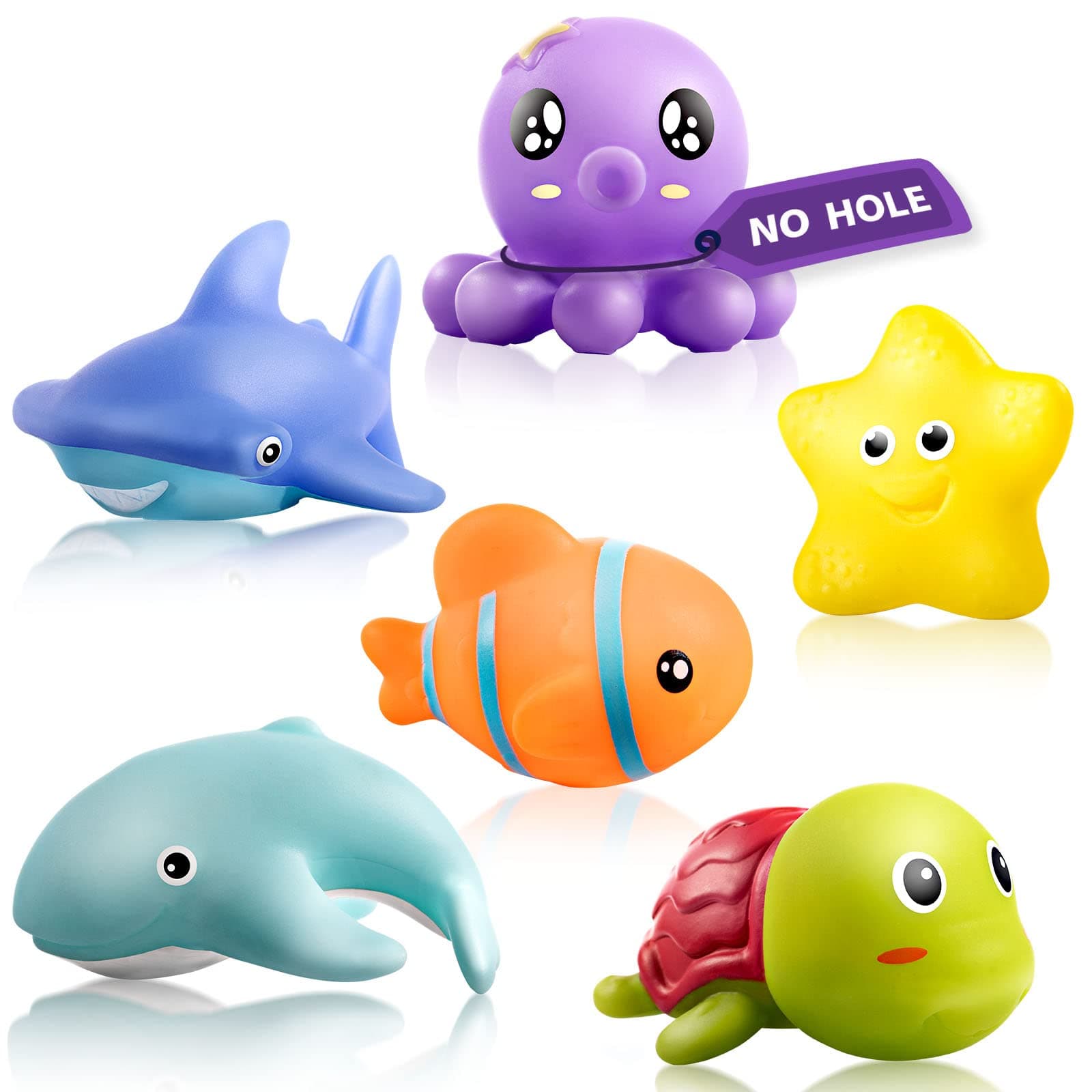 Hely Cancy Infant Bath Toys for 18 Months - No Hole Animal Bathtub Toys, Baby Bath Tub Toys Ocean