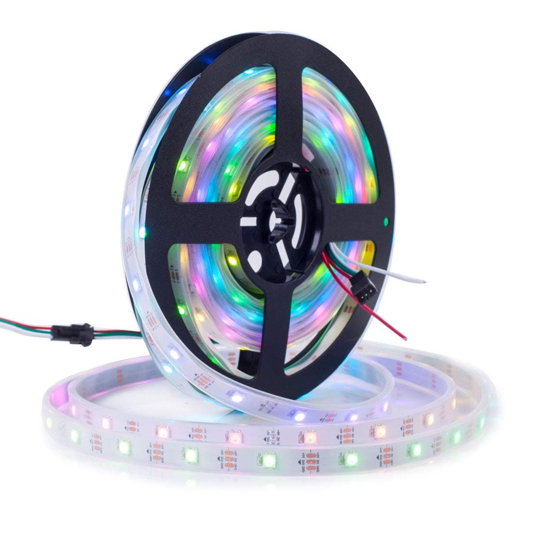 BTF-LIGHTING WS2812B RGB ECO LED Strip, Chasing Effects 5050SMD Individually Addressable 16.4FT 30Pixels/m 150Pixels Flexible Dream Color IP67 for Bedroom DIY Projects DC5V(No Adapter or Controller) White Ip67 16.4FT 150LED