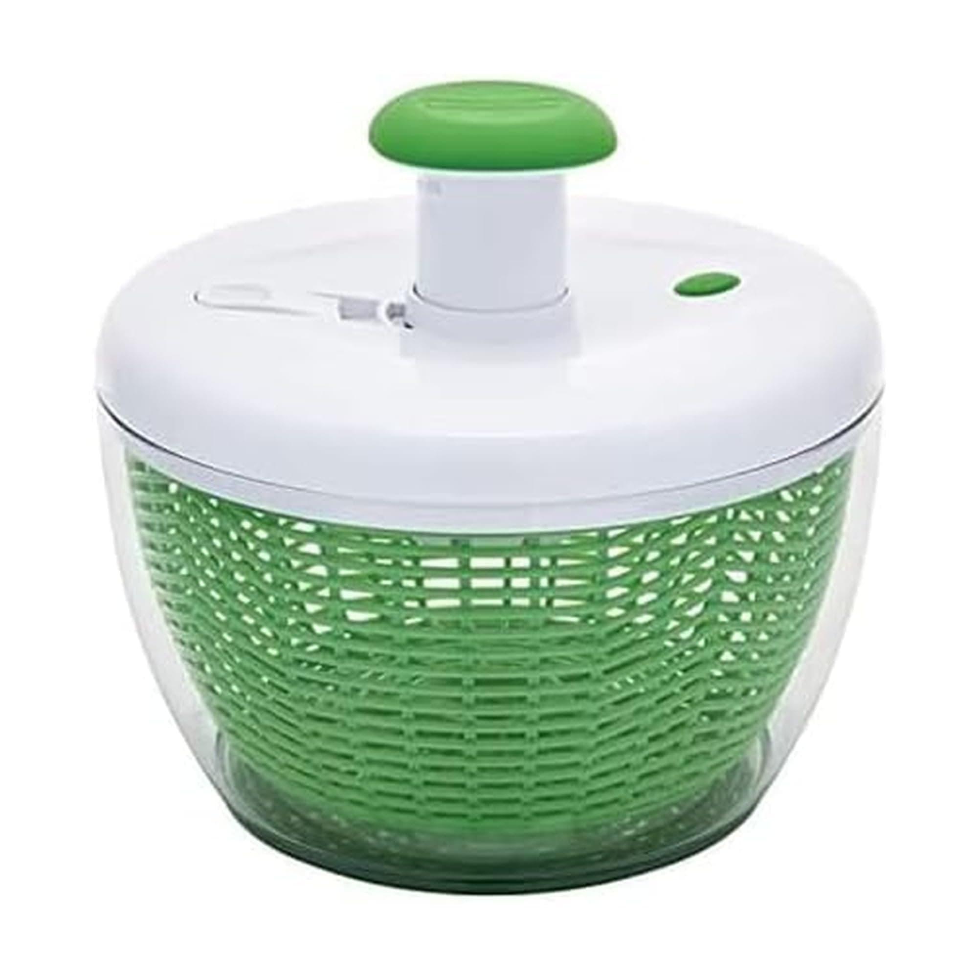 Farberware Easy to use pro Pump Spinner with Bowl, Colander and Built in draining System for Fresh, Crisp, Clean Salad and Produce, 6.6 quart, Green Green 6.6 quart