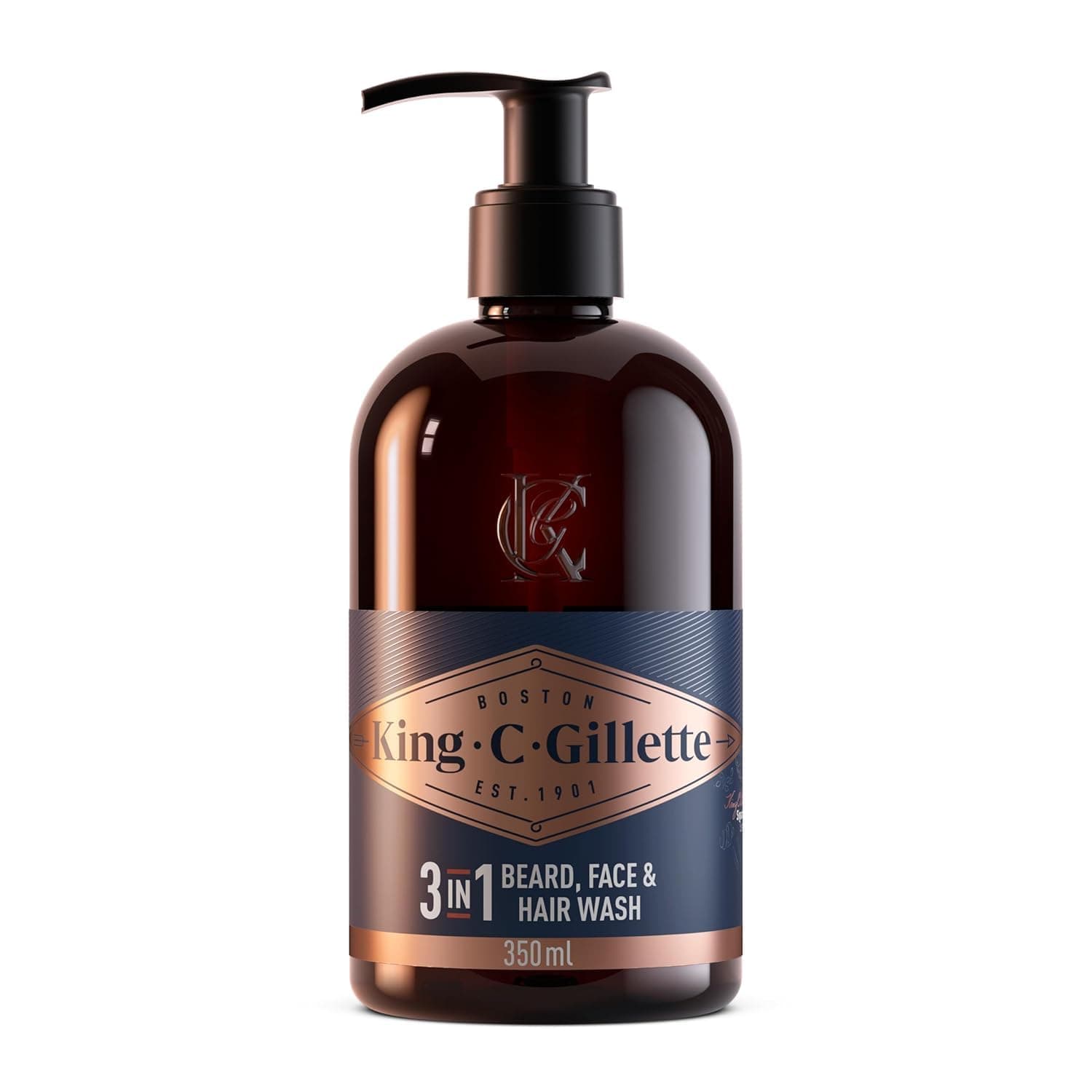King C. Gillette Beard Wash, Mens Face Wash, 11 oz, Infused with Argan Oil and Avocado Oil to Cleanse Hair and Skin Beard & Face Wash