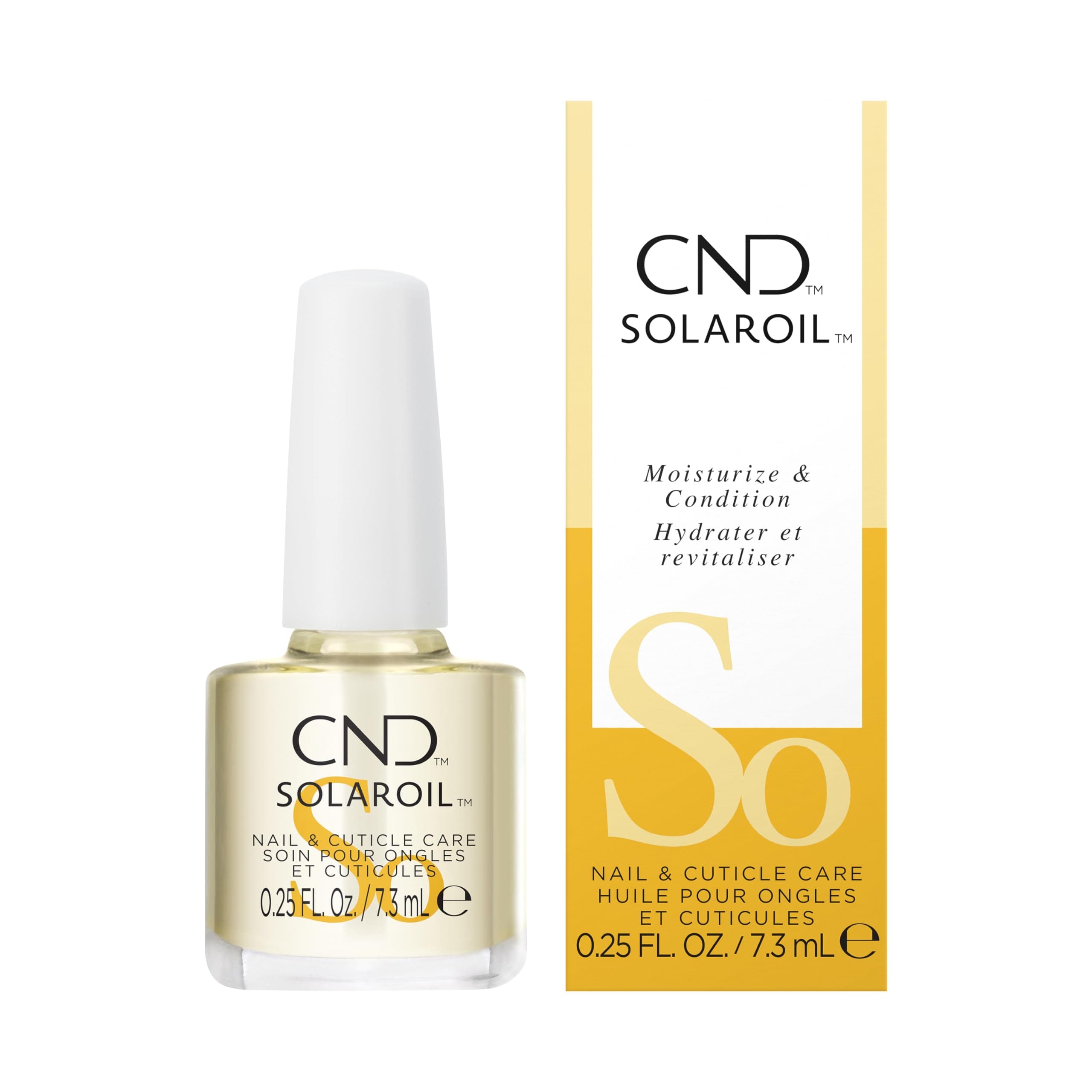 CND SolarOil Cuticle Oil, Blend Of Jojoba, Vitamin E, Rice Bran & Sweet Almond Oils, Moisturizes & Conditions, Nail Care Stocking Stuffer for Women 0.25 Fl Oz (Pack of 1)