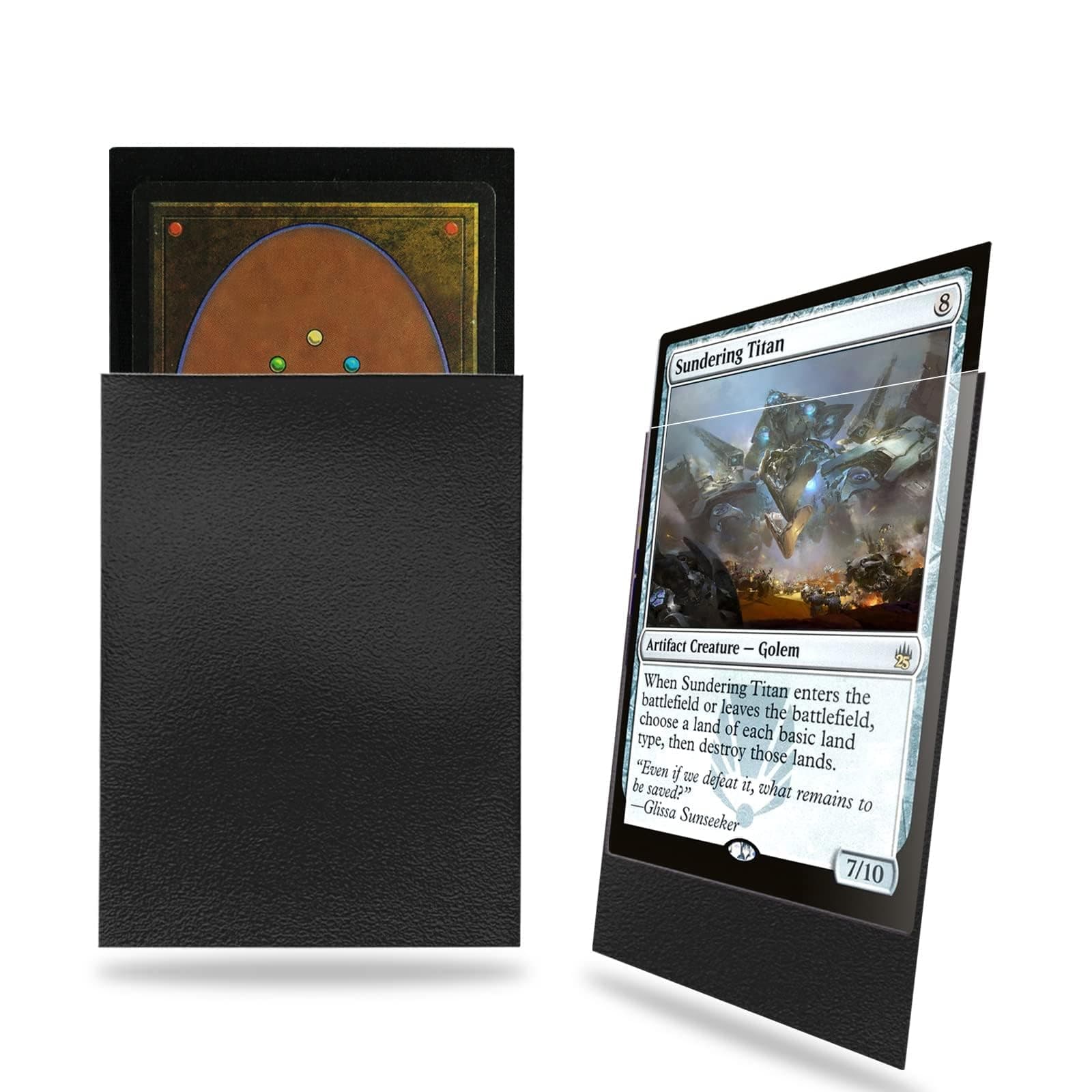 Black MTG Card Sleeves 200 Pack, Standard Card Sleeves Sturdy MTG Matte Back Finish, Perfect Shuffling - Protect All Your Trading Collectible Cards by Fabmaker, Never Tear 66x91mm 200pack Card Sleeves Black
