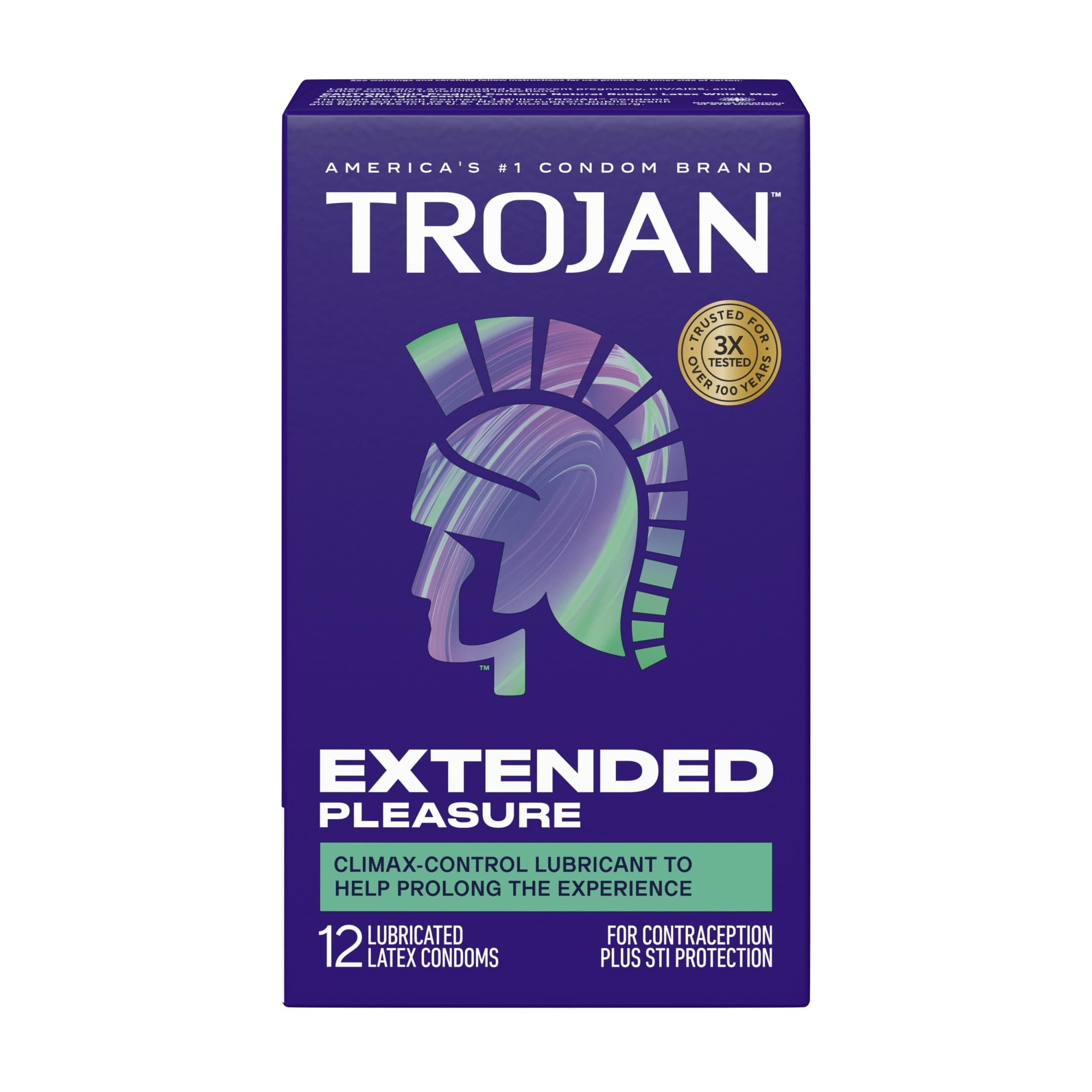 TROJAN Extended Pleasure Condoms, TROJAN Condoms, 12 Count 12 Count (Pack of 1) Condoms