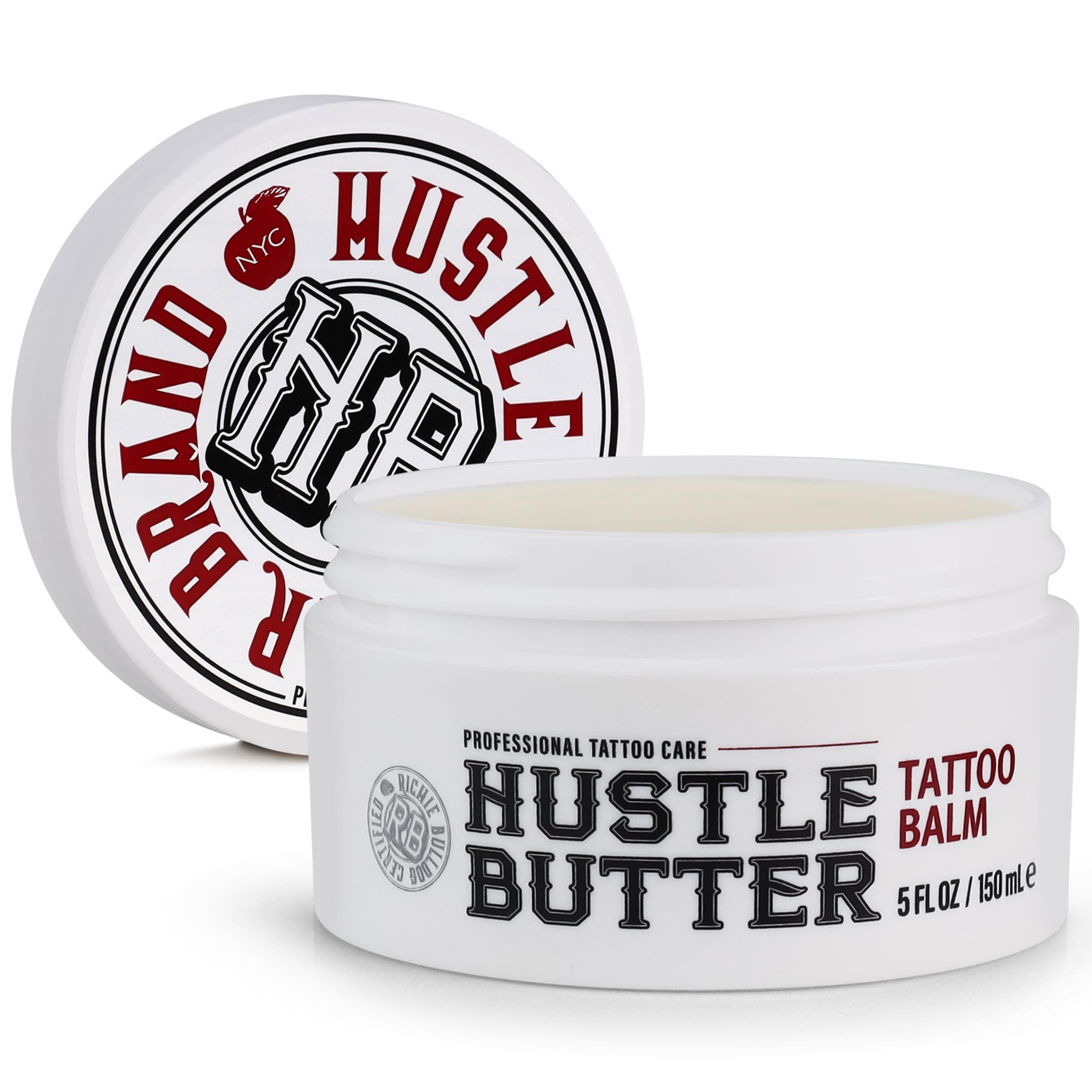 Hustle Butter Tattoo Aftercare 5oz Tattoo Balm, Heals + Protects New Tattoos and Rejuvenates Older Tattoos - 100% Vegan Cream No-Petroleum Tropical 5 Ounce (Pack of 1)