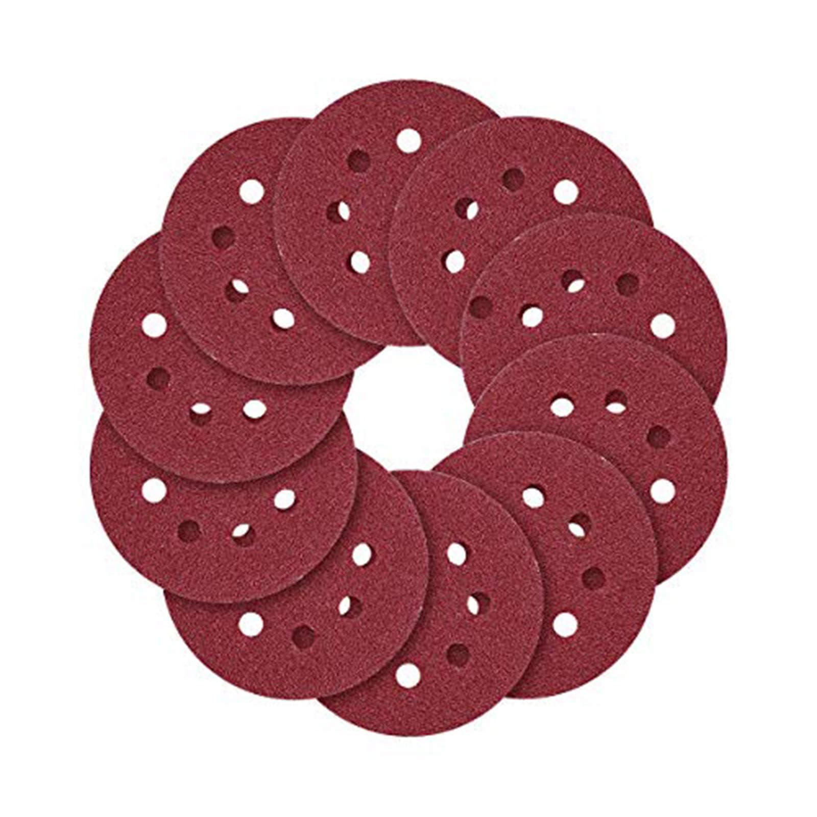 Miady 5-Inch 8-Hole Hook and Loop Sanding Discs 70PCS, 40/80/120/240/320/600/800 Assorted Grits Sandpaper for Aluminum - Pack of 70 70PCS Assort Grit