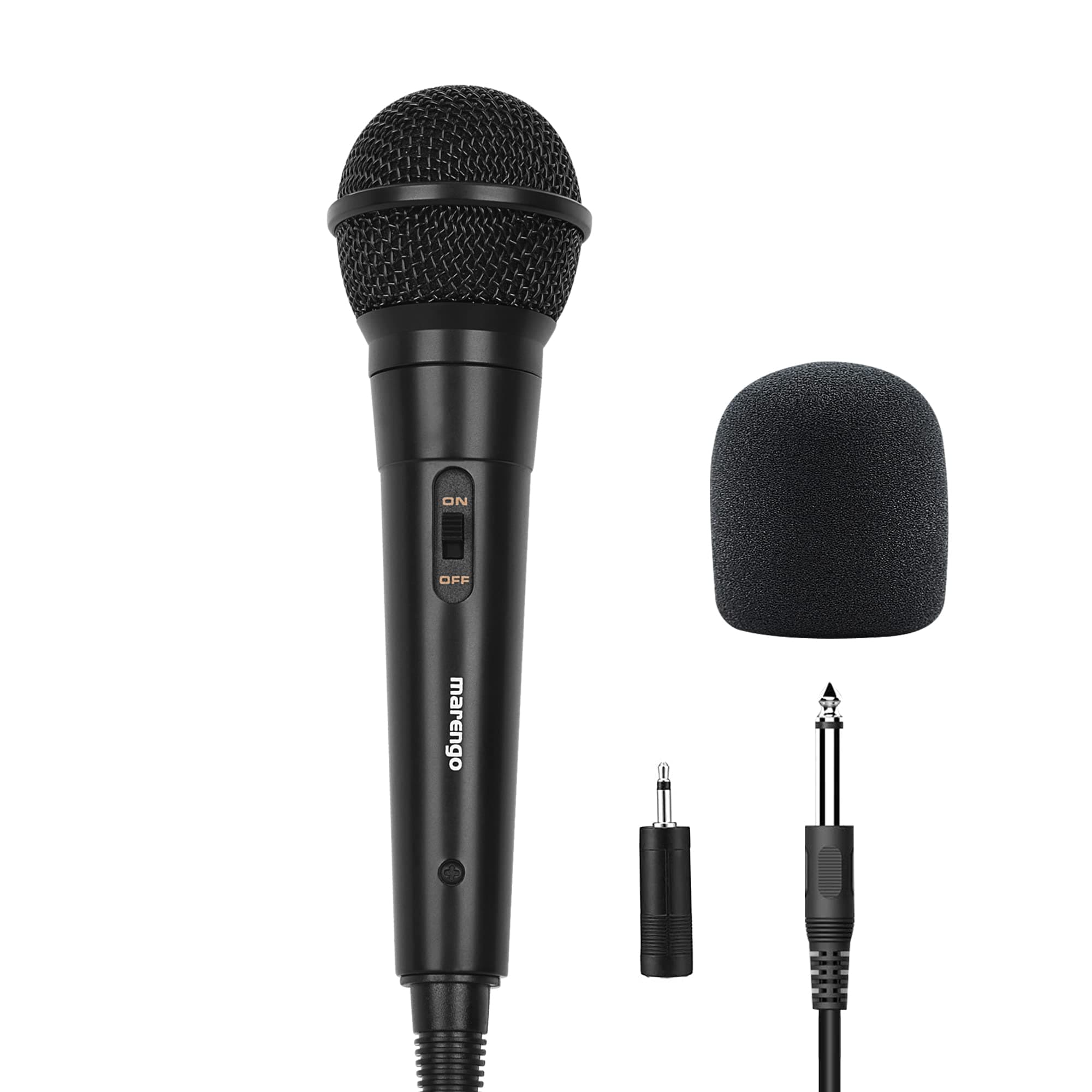 Marengo Handheld Wired Microphone, Cardioid Dynamic Vocal Mic with 13ft Cable and ON/Off Switch, Ideally Suited for Speakers, Karaoke Singing Machine, Amp, Mixer MWH78