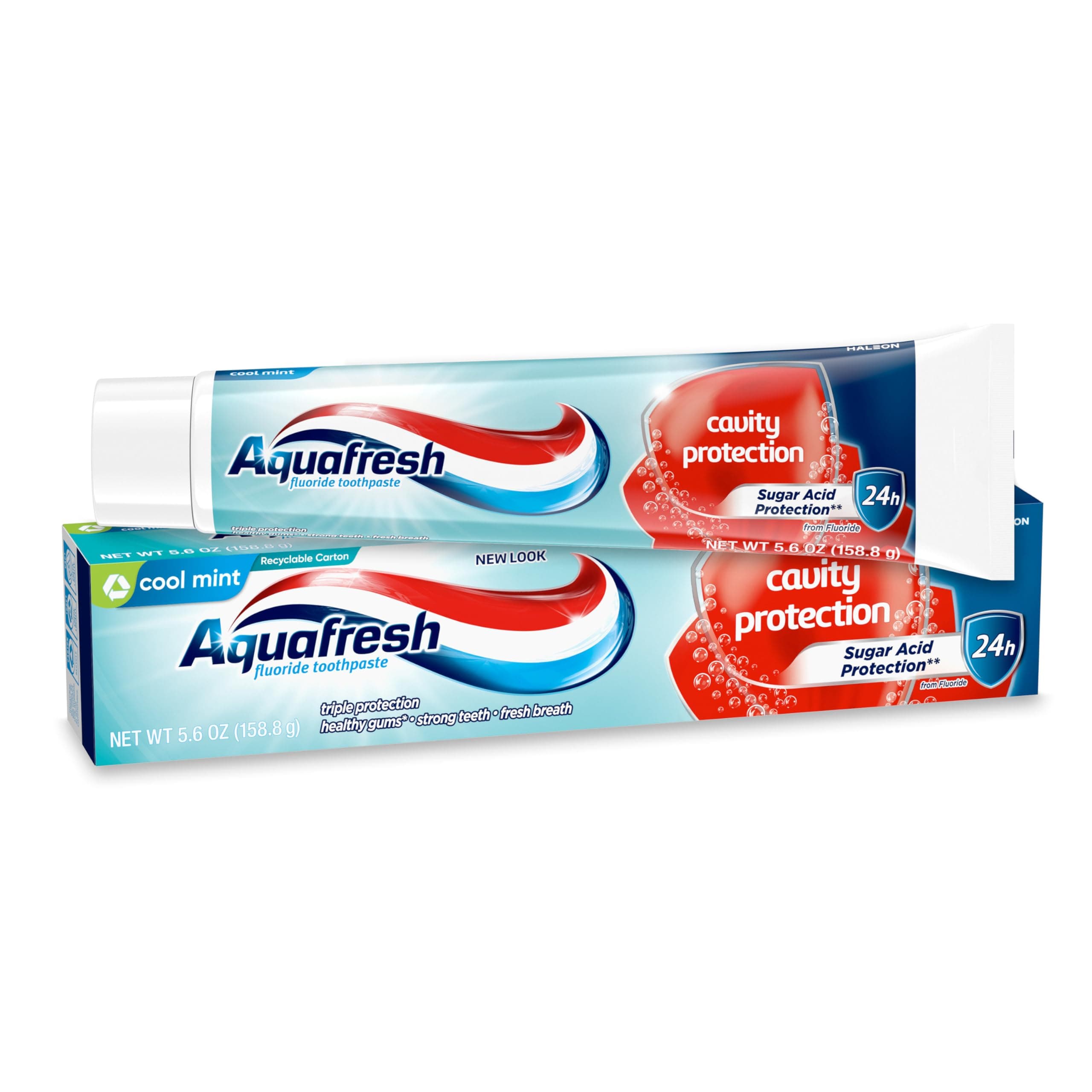 Aquafresh Cavity Protection Fluoride Toothpaste for Healthy Gums, Strong Teeth, and Fresh Breath, Cool Mint, 5.6 oz Cool Mint 5.6 Ounce (Pack of 1)