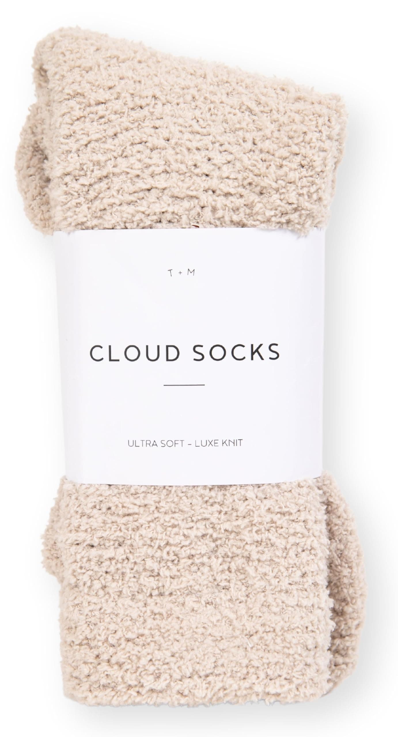 Unboxme Gifts Warm & Cozy Ultra-Luxe Cloud Sock for Women & Men - Super Soft Luxurious Fabric Sleep Socks 1 Pair Stone Cloud