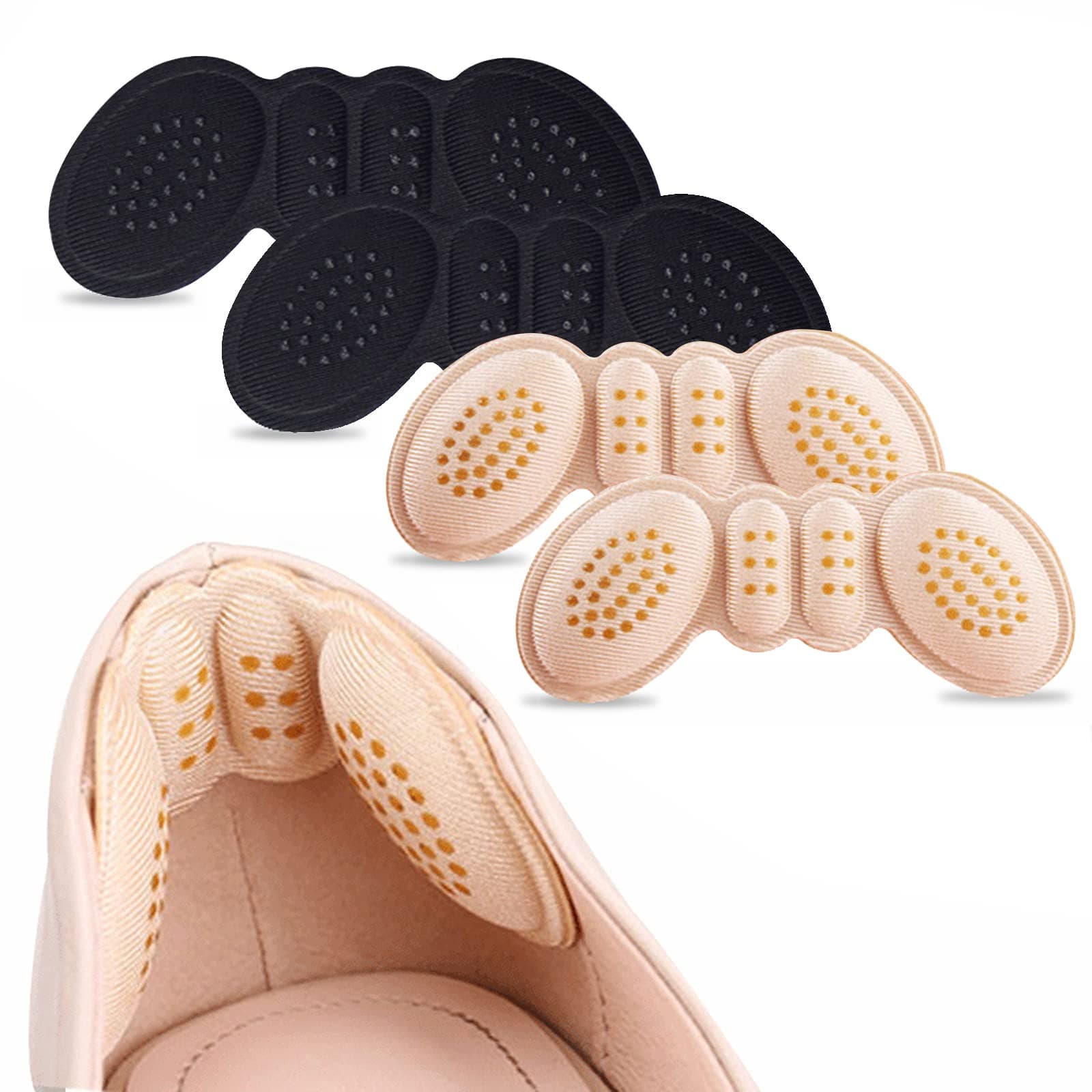 Heel Pads for Shoes, That are Too Big Heel Grips for Womens Shoes(4Pairs), Heel Inserts for Shoes Anti-Slip Heel Grips Liner Cushions Inserts for Women Men Shoe Heel Inserts Prevent Rubbing Blisters Multicolor-4pair 4-Pairs