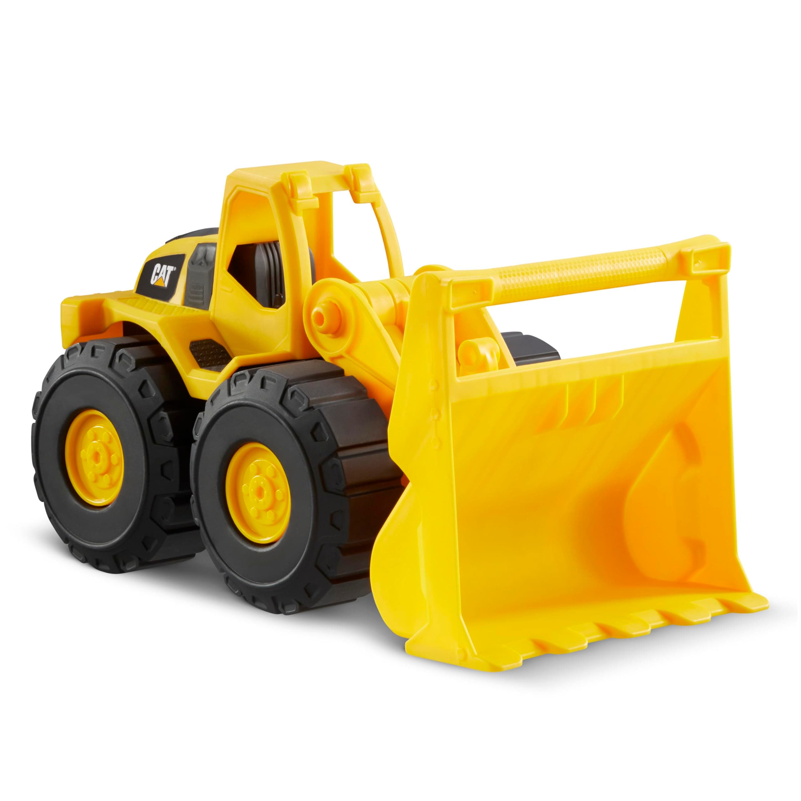 CAT Construction Toys, Construction Fleet 10" Front Loader Toy - Heavy‑Duty Plastic, Working Bucket & Free‑Rolling Wheels, Indoor/Outdoor Sandbox Vehicle for Toddlers & Kids Ages2+ Construction Fleet Wheel Loader