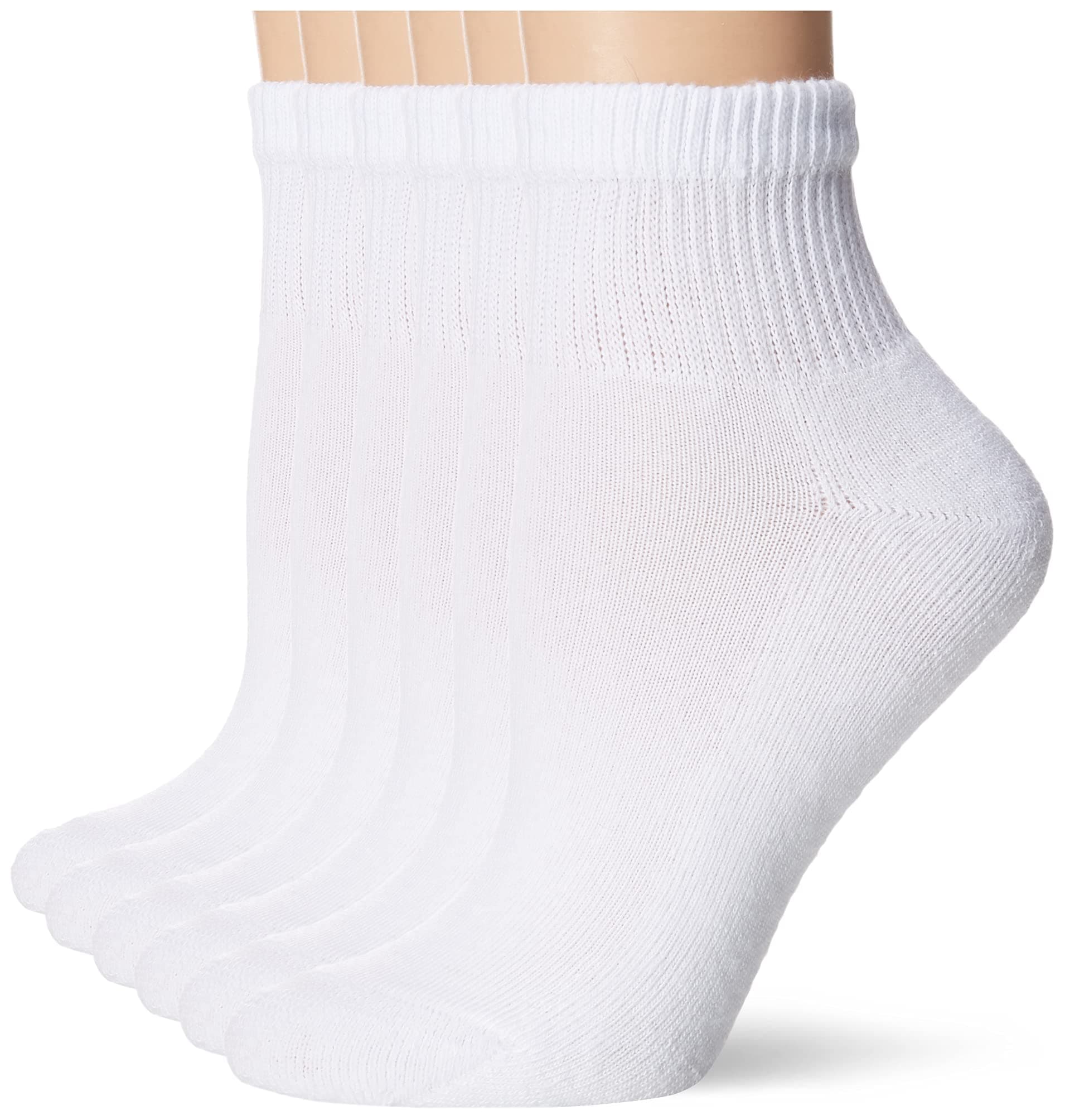 Hanes Ultimate womens Ankle Socks, Comfort Toe Seamed, White & Black Available, 6-pack 5-9 White - 6 Pack