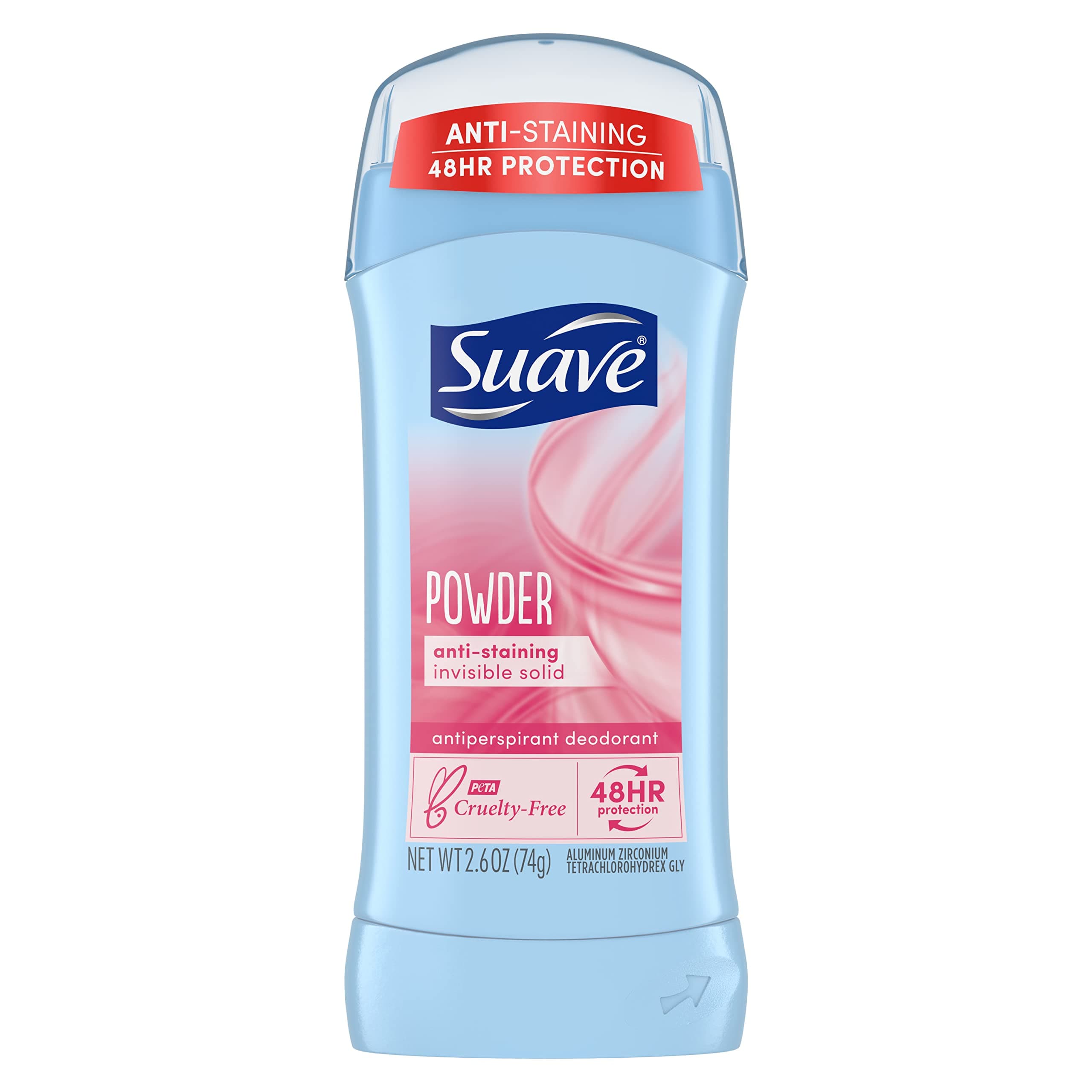 Suave 24 Hour Protection Powder Invisible Solid Anti-Perspirant Deodorant Stick, 2.6 Ounce Fragranced 2.6 Ounce (Pack of 1)