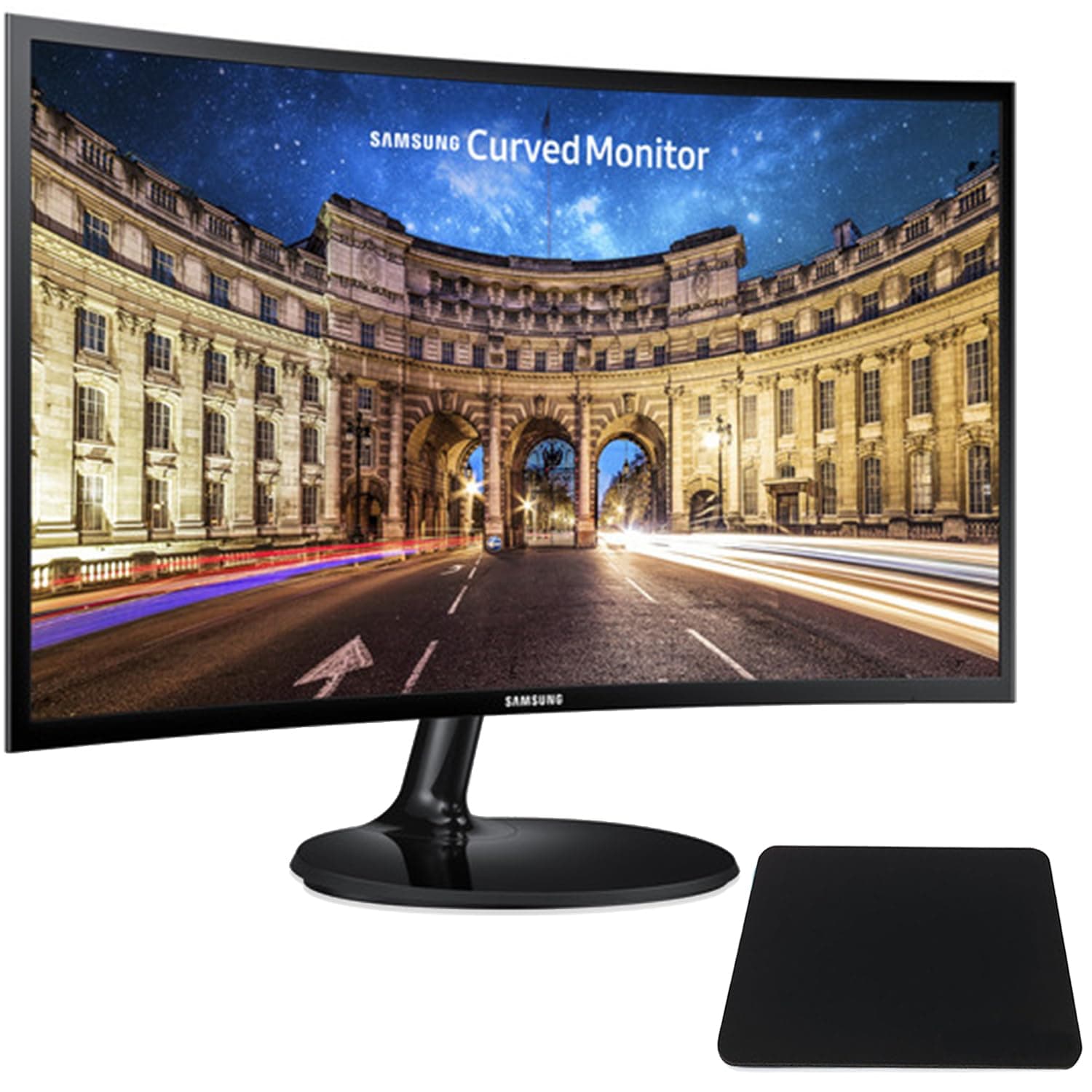SAMSUNG 24 Inch Curved Computer Monitor, LC24F390FHNXZA LED Screen 60Hz Full HD 1080P Gaming Slim Design for Home and Office use, Black Mouse Pad Included 24-inch Curved