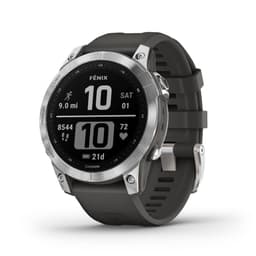 Garmin Fenix 7, Adventure smartwatch, Rugged Outdoor Watch with GPS, Touchscreen, Health and Wellness Features, Silver with Graphite Band - 010-02540-00 Silver w/ Graphite Band 7 Smartwatch