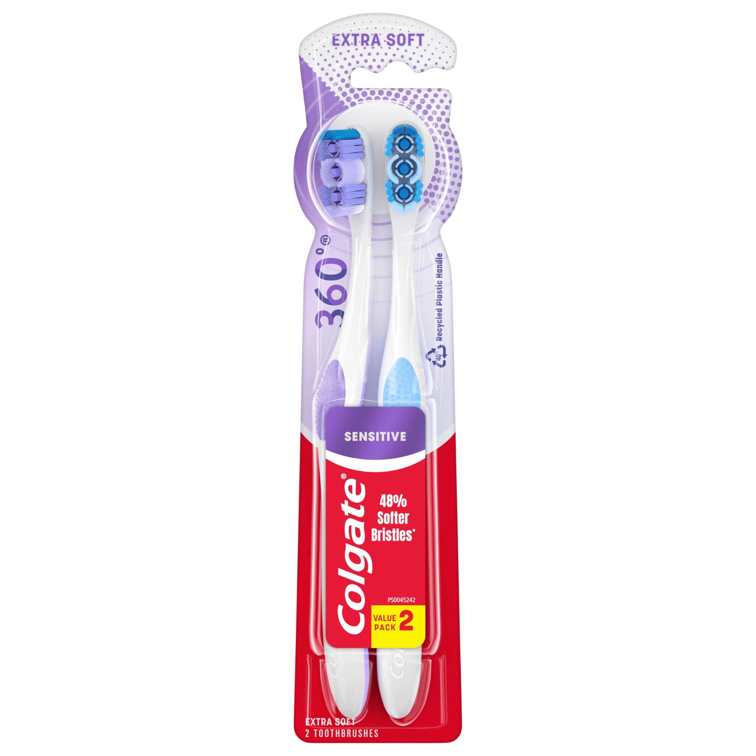 Colgate Enamel Health Sensitive Toothbrush, Extra Soft, 2 ct 2 Count (Pack of 1) Enamel Health