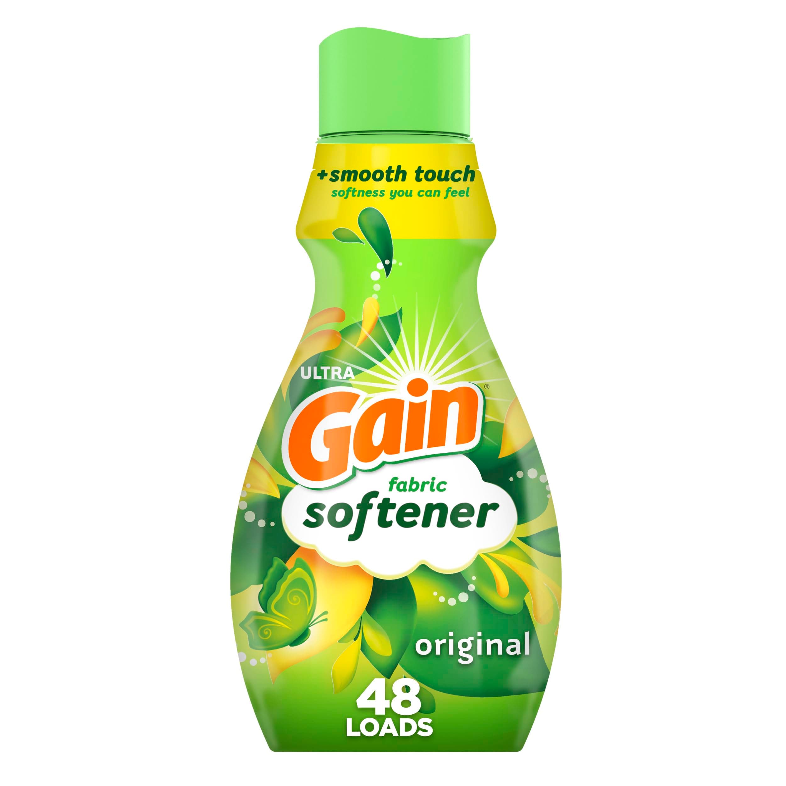 Gain Liquid Fabric Softener, Original Scent, 35 FL OZ LIQ., 48 Loads, Smooth Touch - softness you can feel Original 35 Fl Oz (Pack of 4)