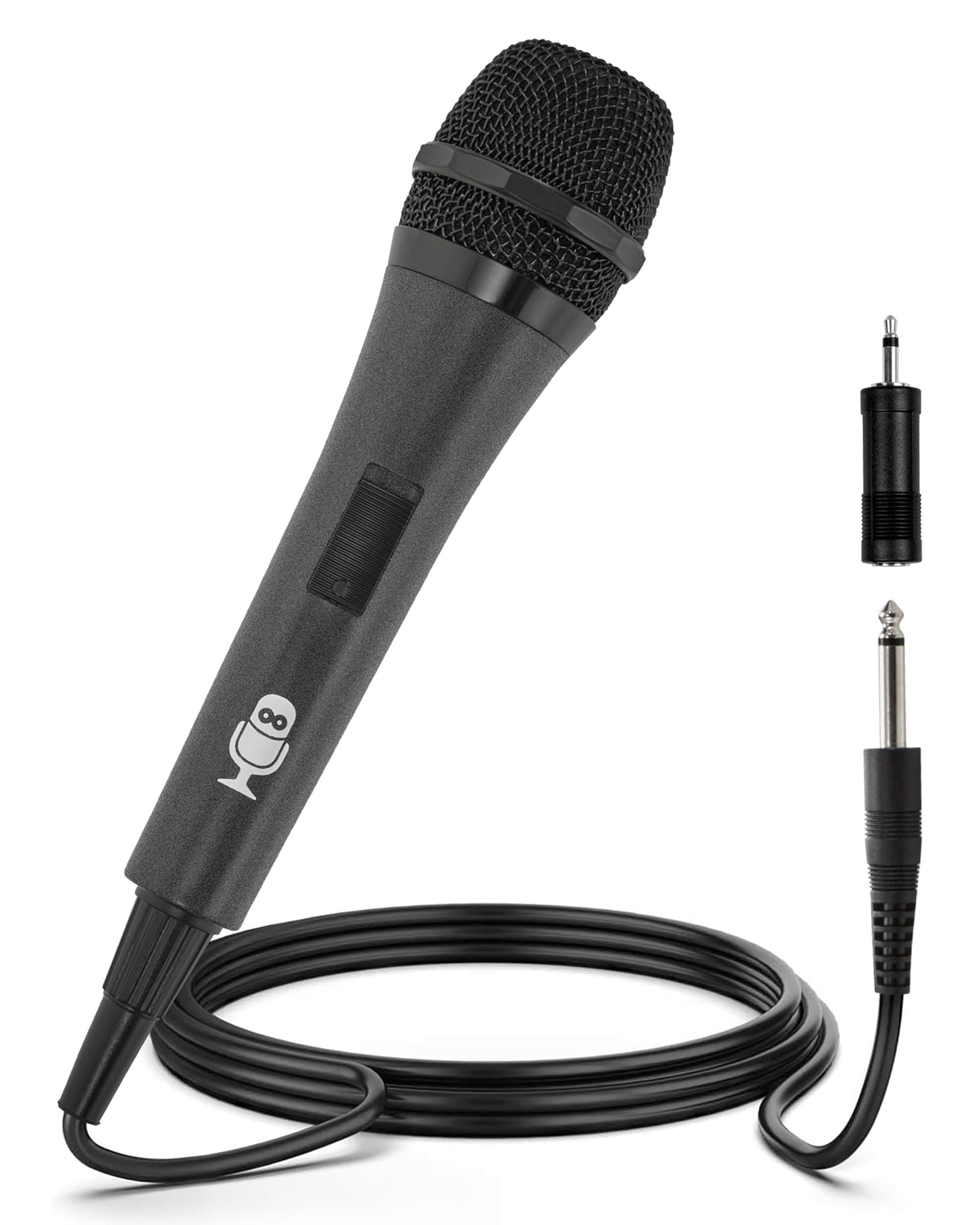 Singing Machine Wired Microphone for Karaoke, (Black) - Unidirectional Dynamic Vocal Microphone - Plug-in Microphone for Karaoke Machine, AMP, & Speaker - Mic for Singing, Public Speaking, & Parties Wired Black