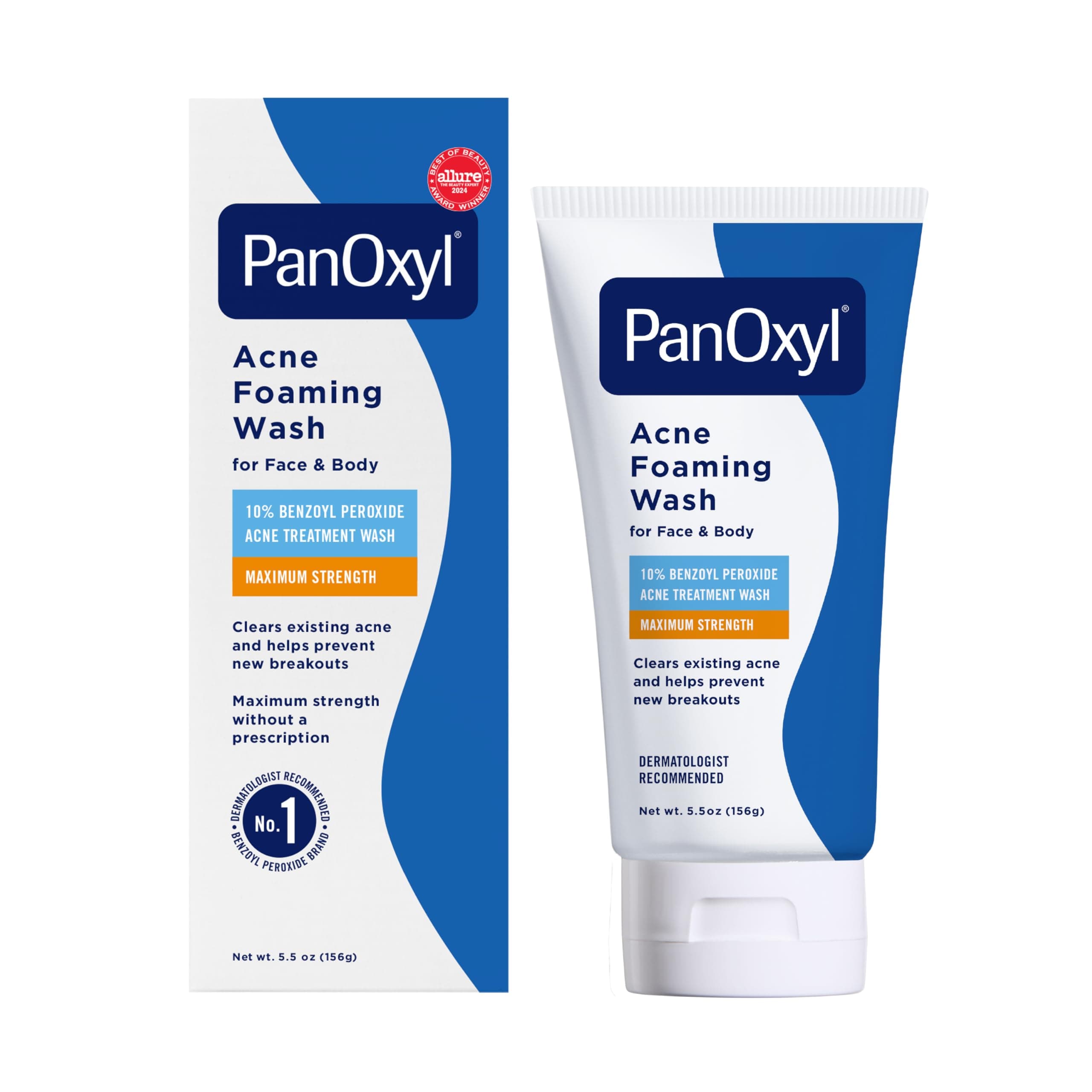 PanOxyl Acne Foaming Wash Benzoyl Peroxide 10% Maximum Strength Antimicrobial, 5.5 Oz 5.5 Ounce (Pack of 1)