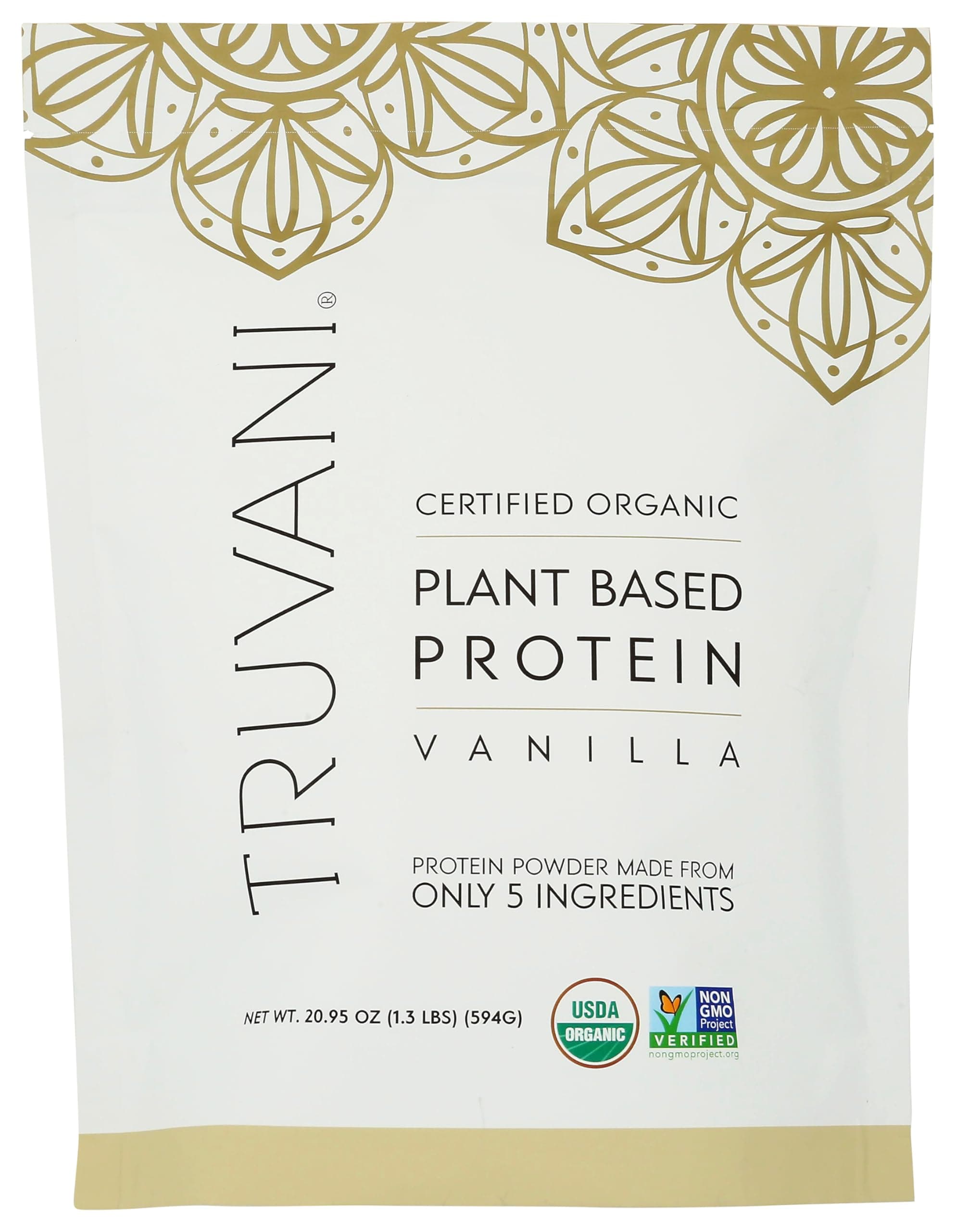 Truvani Plant Based Protein Powder, Vanilla, 20 Servings