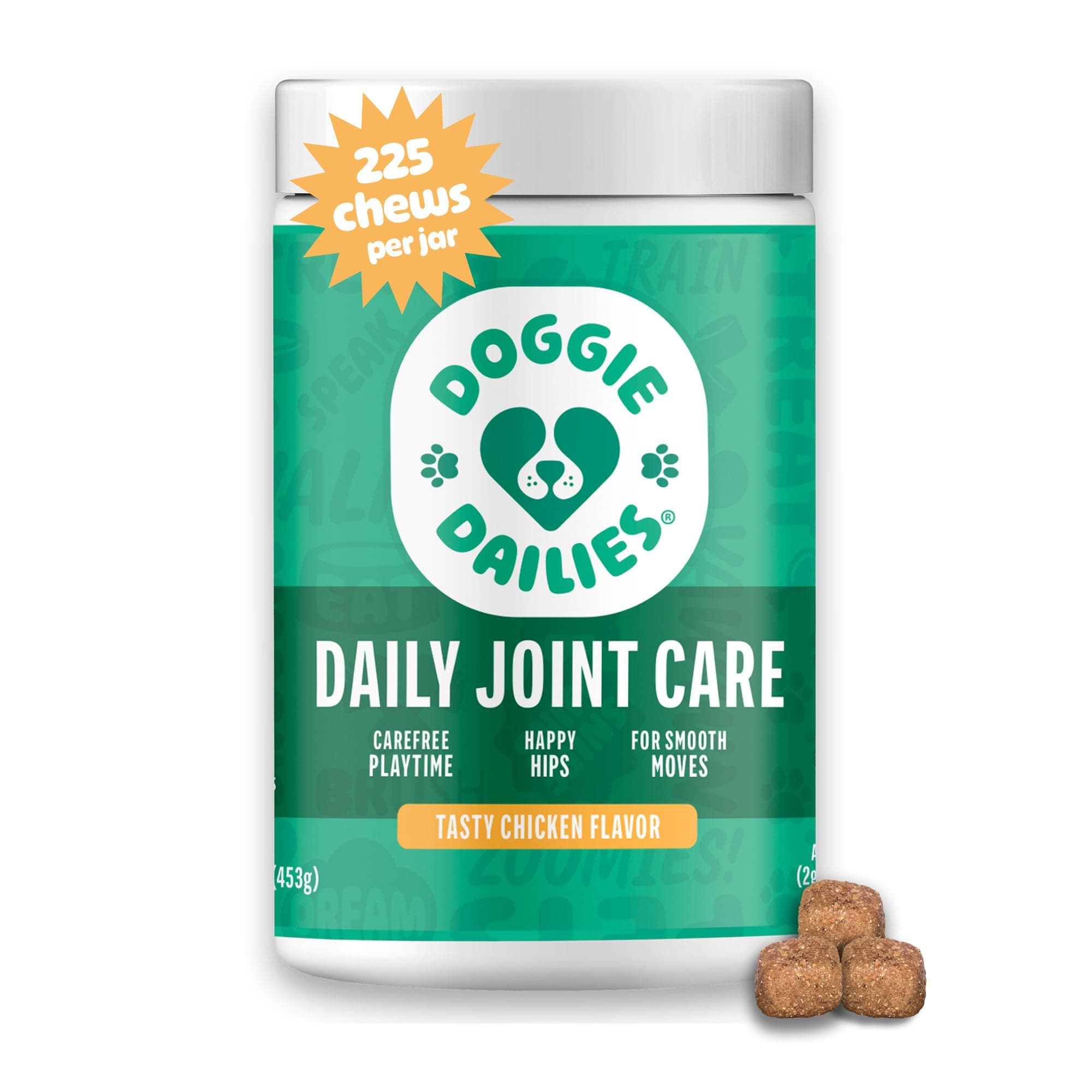 Doggie Dailies, Hip and Joint Supplement for Dogs, Glucosamine Chondroitin, Premium Hip and Joint Chews for Dogs All Breeds & Sizes, Dog Vitamins and Supplements, (Chicken) 225 Chews Chicken - 225 Count