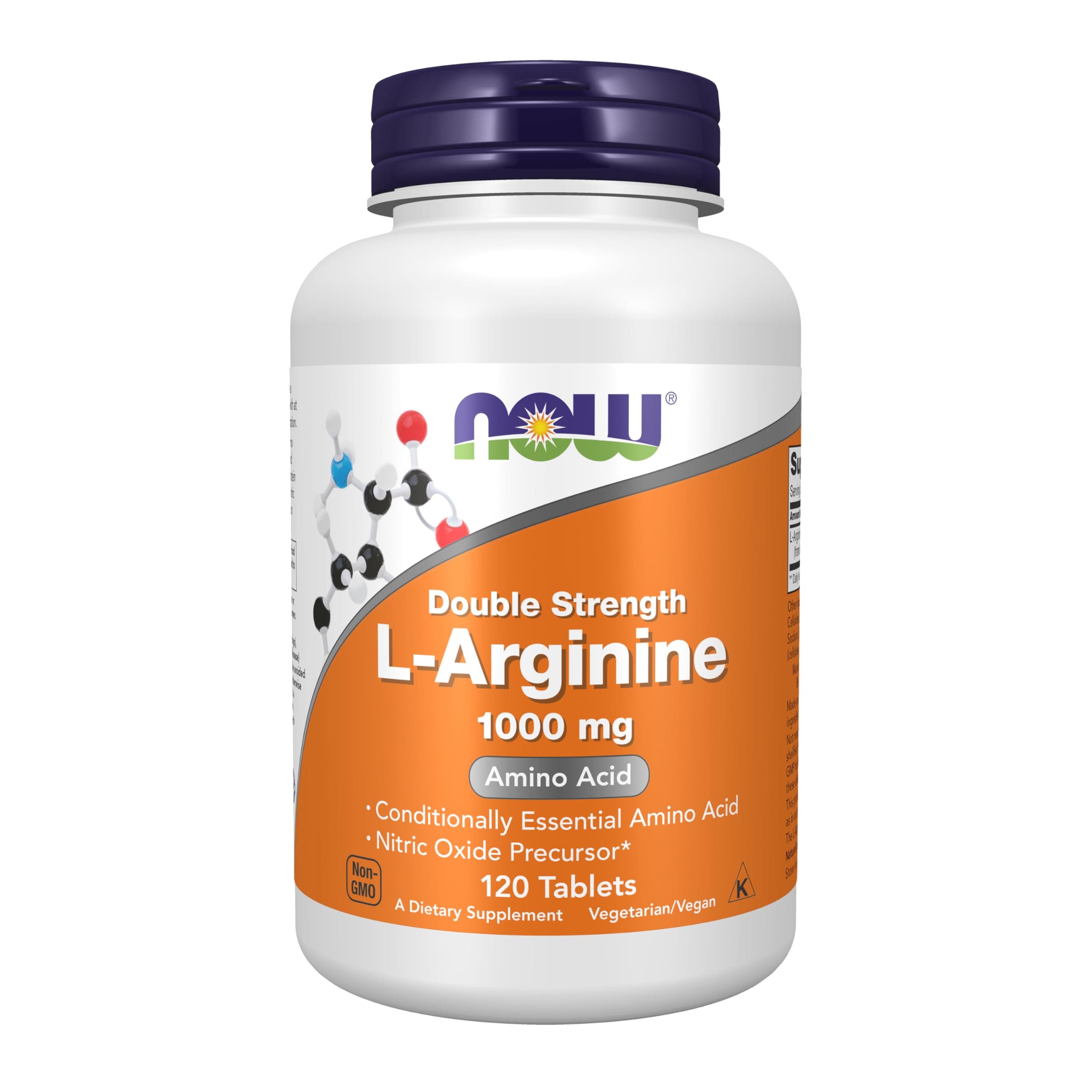 NOW Foods Supplements, L-Arginine 1,000 mg, Nitric Oxide Precursor*, Amino Acid, 120 Tablets Unflavored