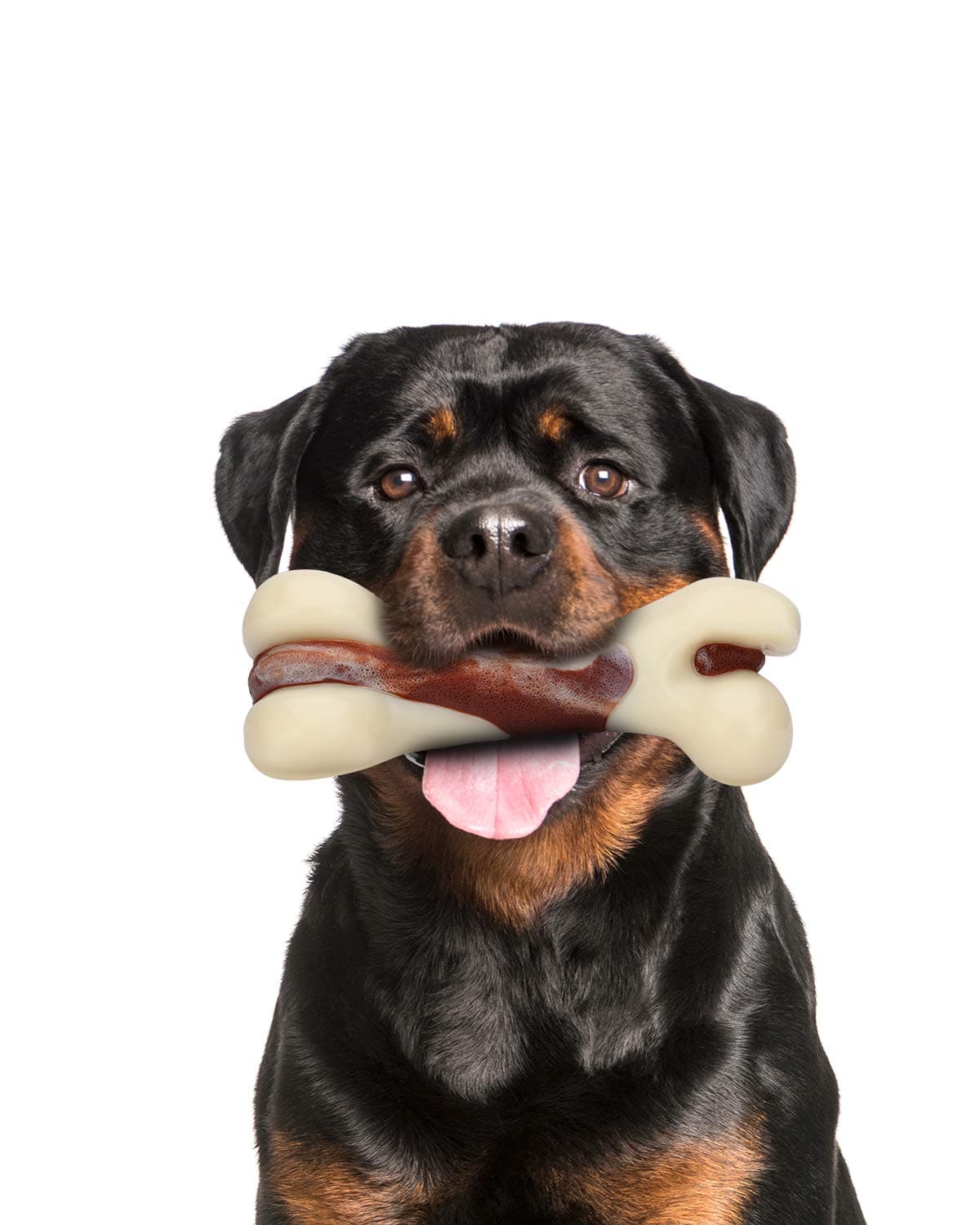 Tikaton Indestructible Dog Chew Toys for Aggressive Chewers, Beef Flavor Durable Dog Teething Chew Toys Bones for Large/Medium/Small Puppies Beef Large