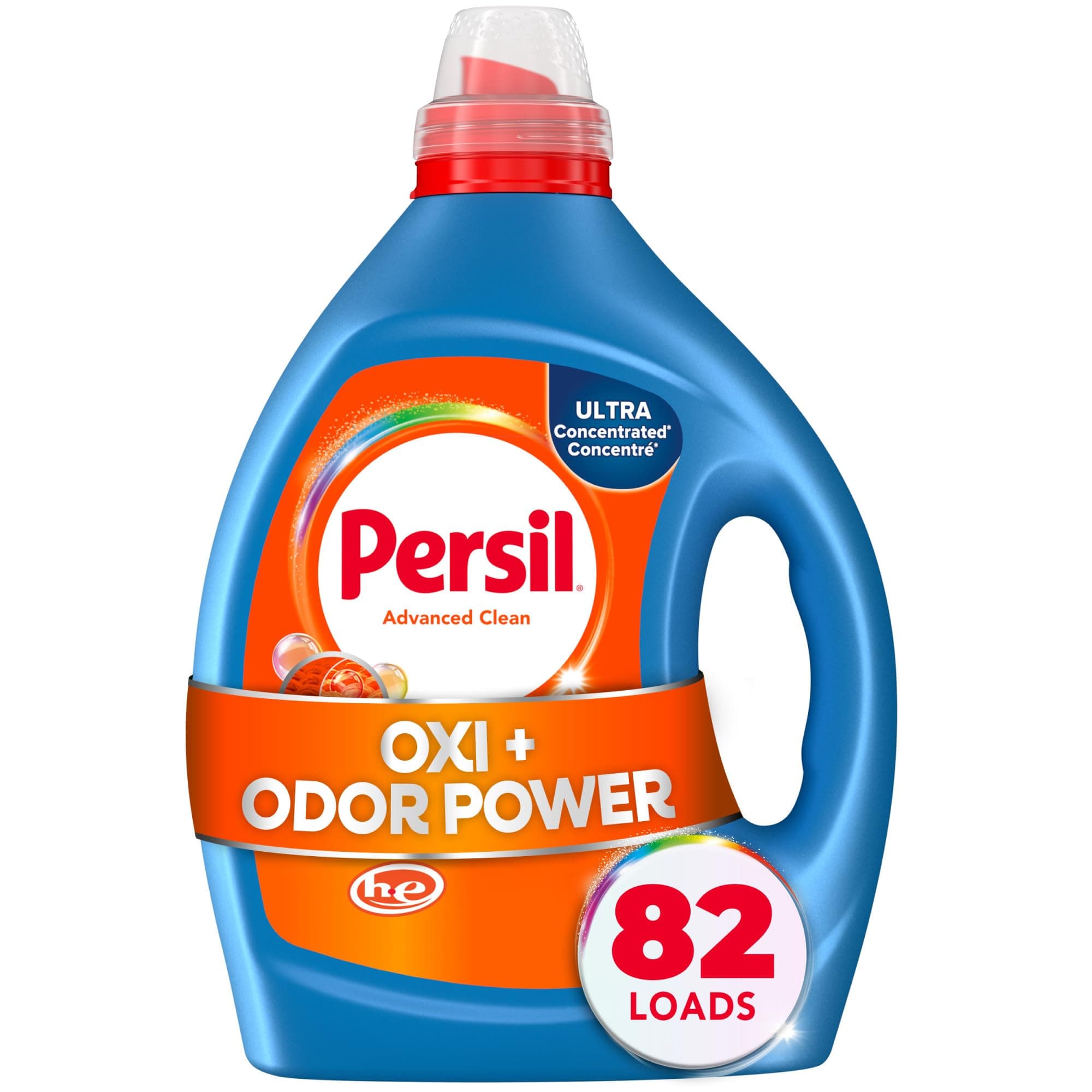 Persil Advanced Clean Oxi+Odor Power, Liquid Laundry Detergent, High Efficiency (HE), Deep Stain Removal, Ultra Concentrated, 82.5 fl oz, 82 Loads Oxi + Odor 82.5 Fl Oz (Pack of 1)