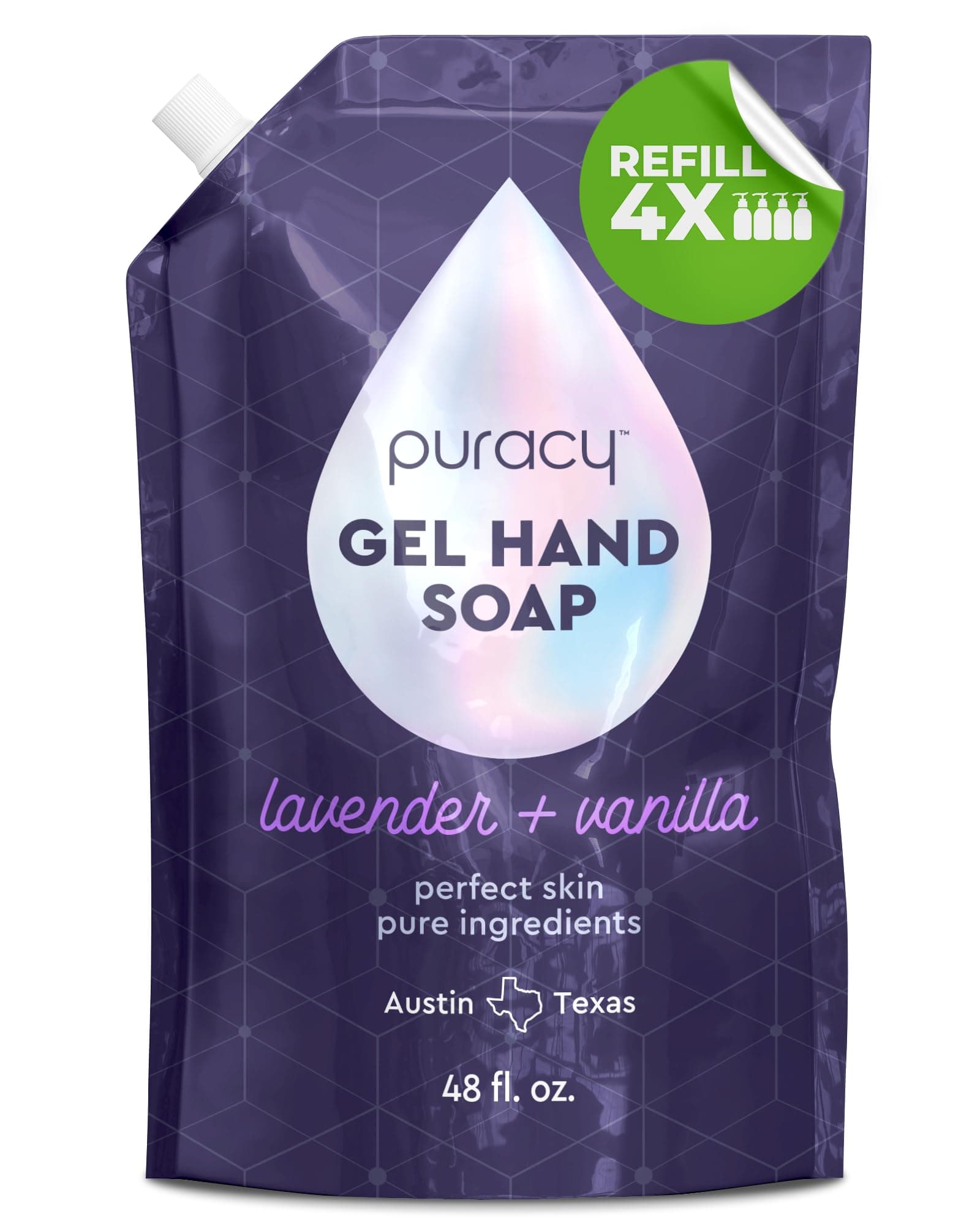 Puracy Organic Hand Soap, Professional Hand Washers We've All Become, Moisturizing Natural Gel Hand Wash Soap, Liquid Hand Soap Refills for Soft Skin (Refill Lavender & Vanilla, 48 Ounce) Gel - Lavender & Vanilla 48 Fl Oz (Pack of 1)