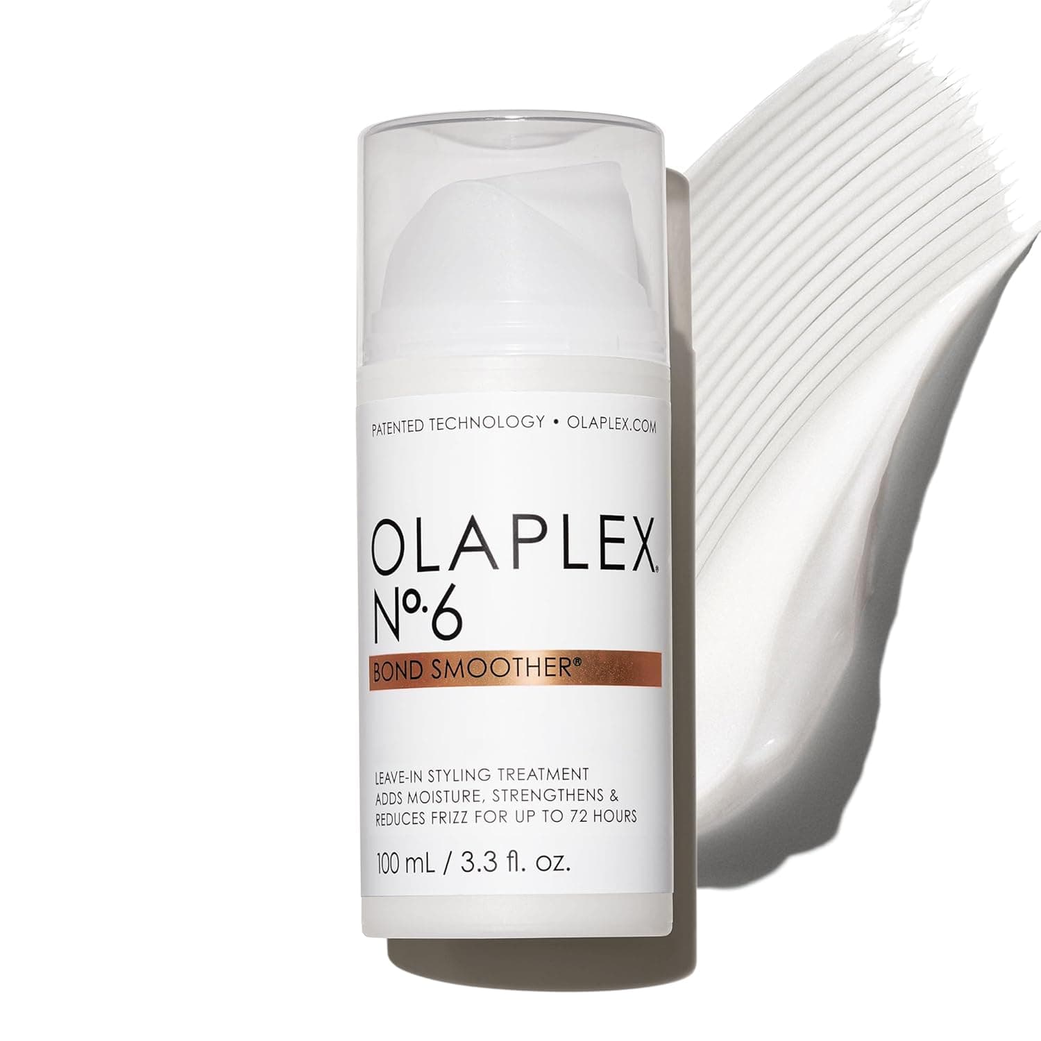 Olaplex Nº. 6 Bond Smoother: Leave-In Styling Treatment | Smooths, Conditions, & Strengthens | Frizz Control for Up to 72 Hours | For Coily, Curly, Straight, and Wavy, 100 mL / 3.3 Fl. Oz.
