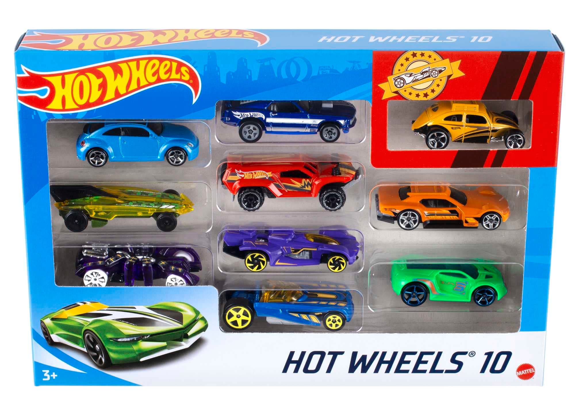Hot Wheels Set of 10 1:64 Scale Toy Trucks and Cars for Kids and Collectors, Styles May Vary (Amazon Exclusive) 10-Pack