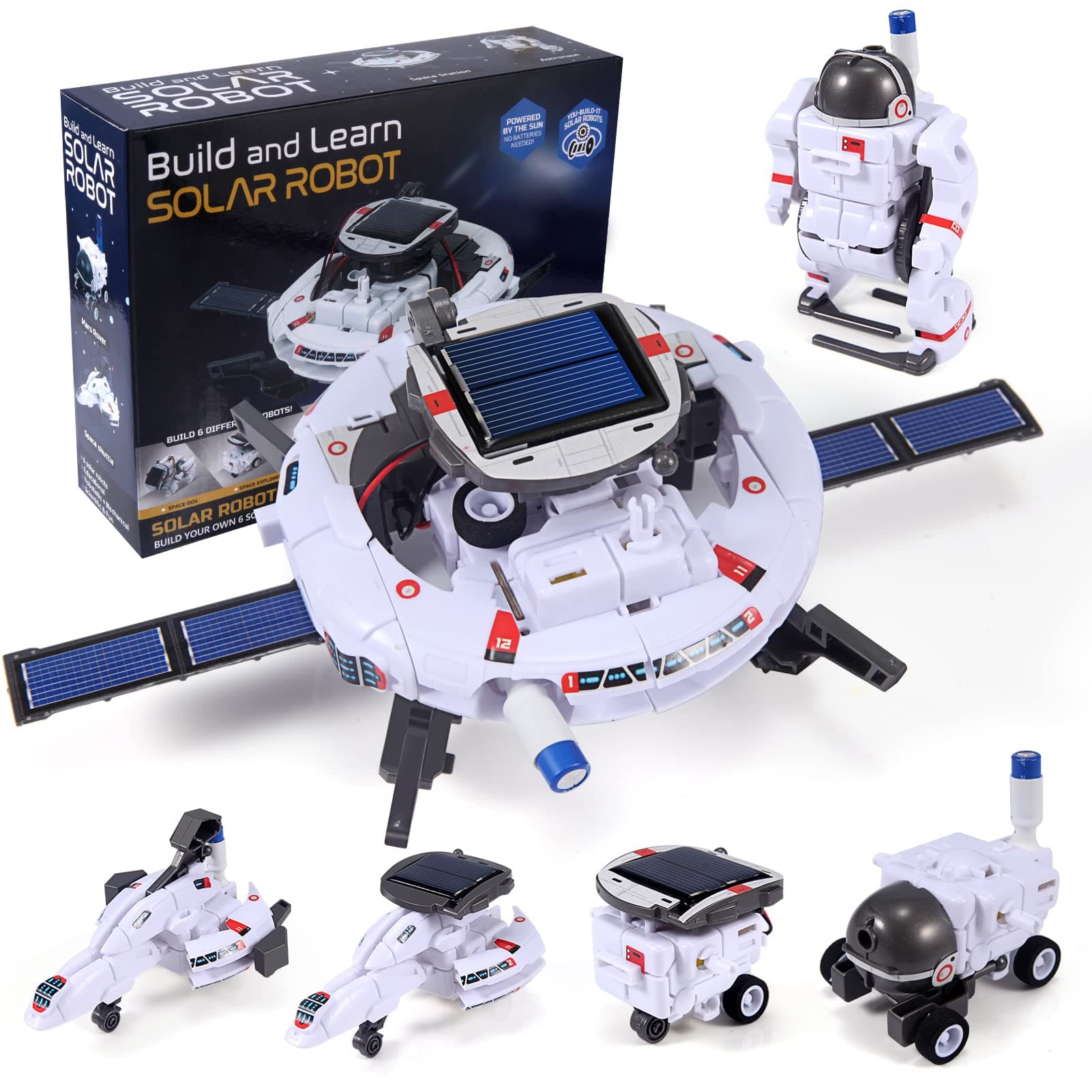 STEM Toys for Kids Ages 8-12, Solar Robot Science Kits Gifts for 8-14 Year Old Teen Boys Girls, 120Pcs Building Experiments for Teenage Ages 9 10 11 13 White