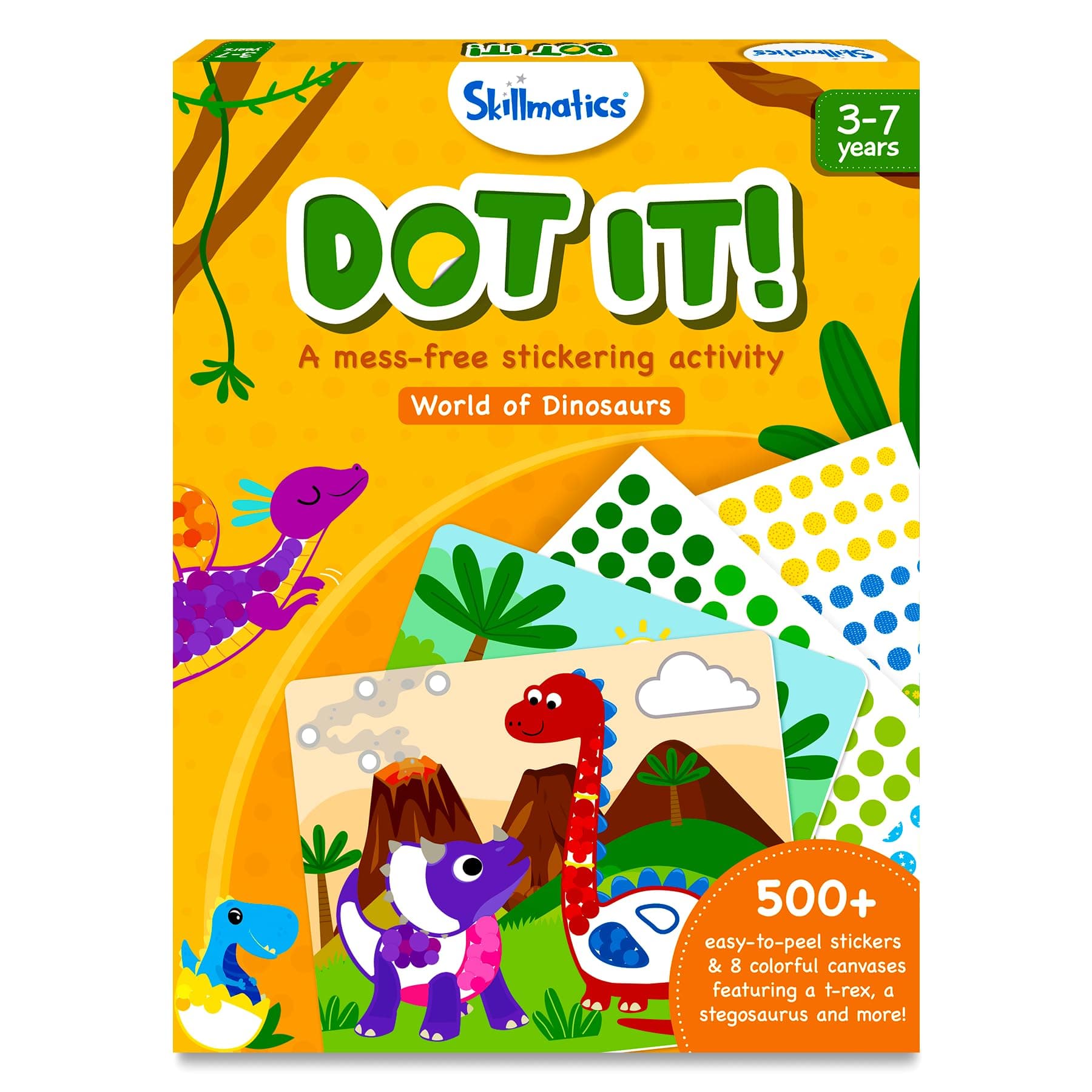 Skillmatics Dot It Sticker Art - Dinosaurs, Mess-Free Fun for Kids, 500+ Stickers, Craft Kits, DIY Scrapbooking Activity, Travel Toys, Gifts for Boys & Girls Ages 3, 4, 5, 6, 7 4. Dinosaurs