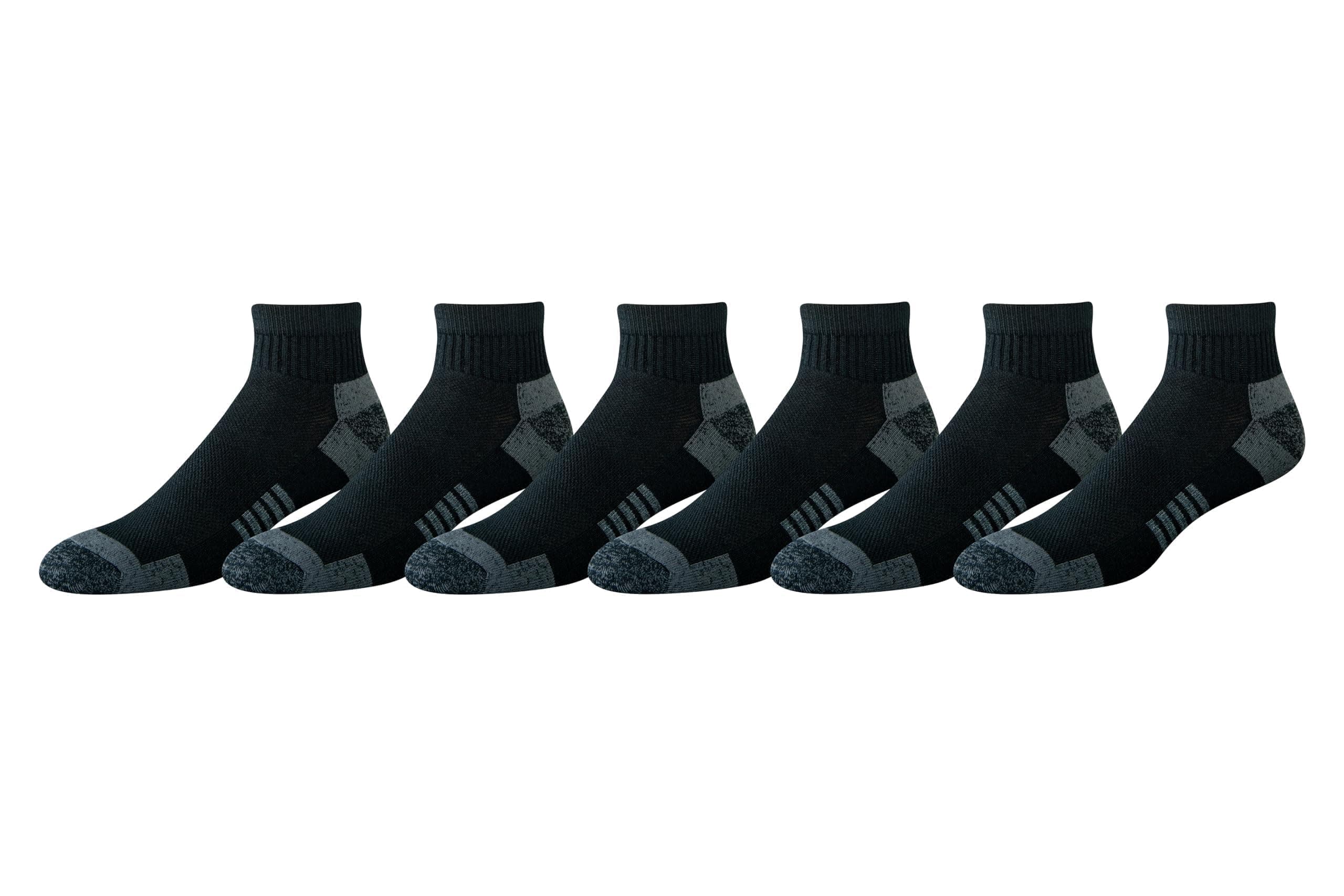 Amazon Essentials mens Athletic Ankle Socks, Breathable, Cotton Blend, Cushioned 13-15 Black