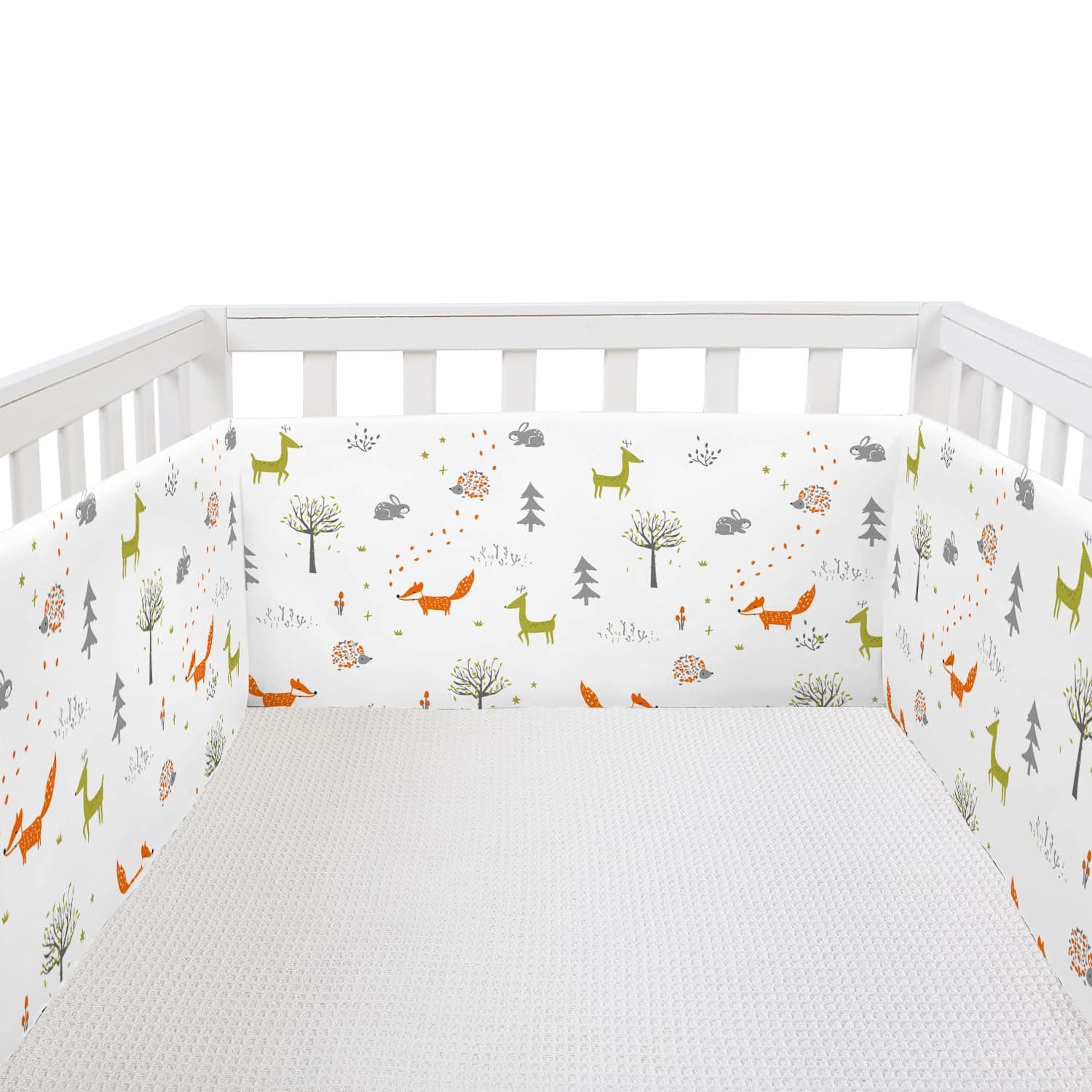 Crib Mesh Liner Padded Cushioned Liners Crib Anticollision Pads, Mesh 4 Insides Bumpers Pads for Boys Girls (Animal)