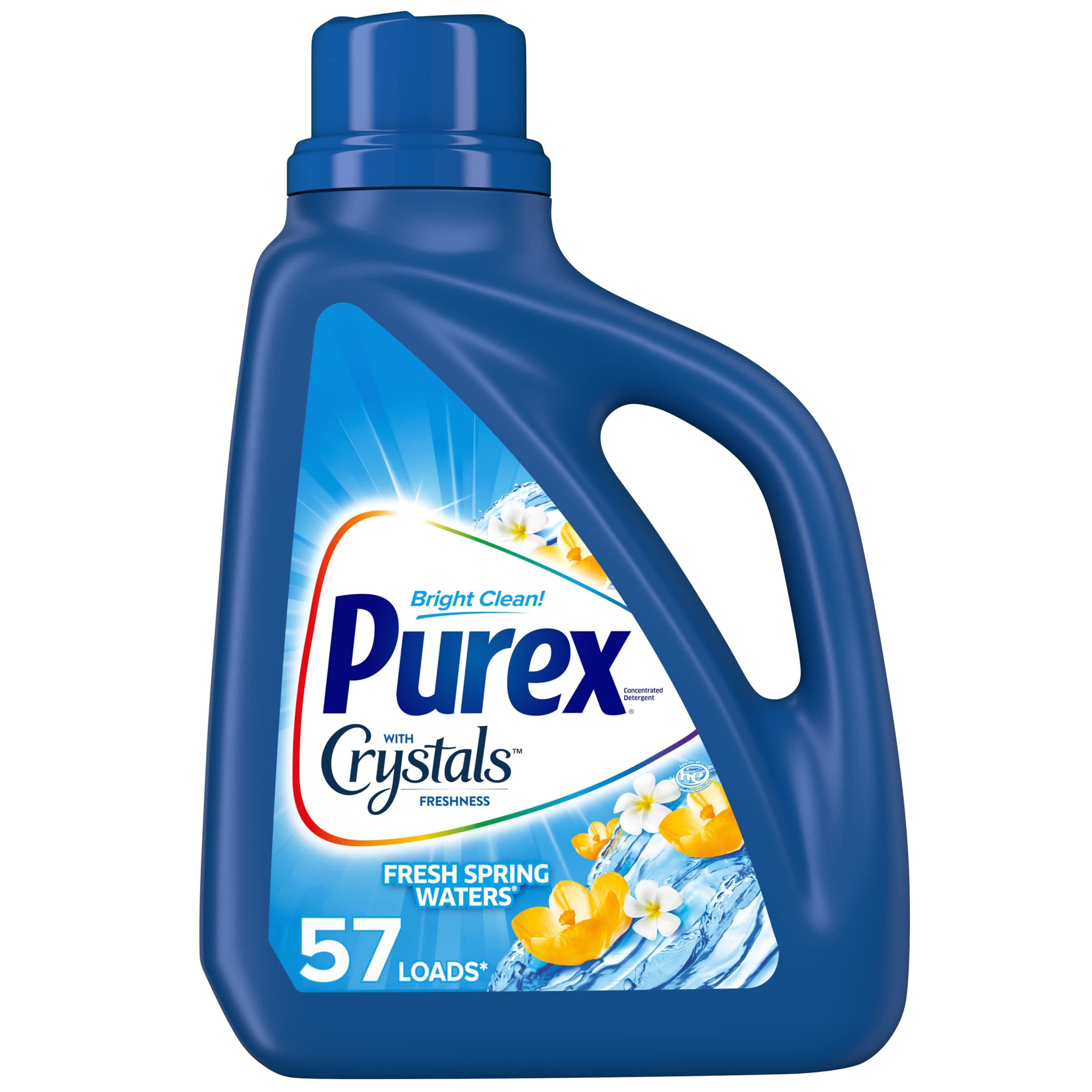 Purex Liquid Laundry Detergent with Crystals Fragrance, Fresh Spring Waters, 75 oz (50 loads) Fresh Spring Waters 75 Fl Oz (Pack of 1)