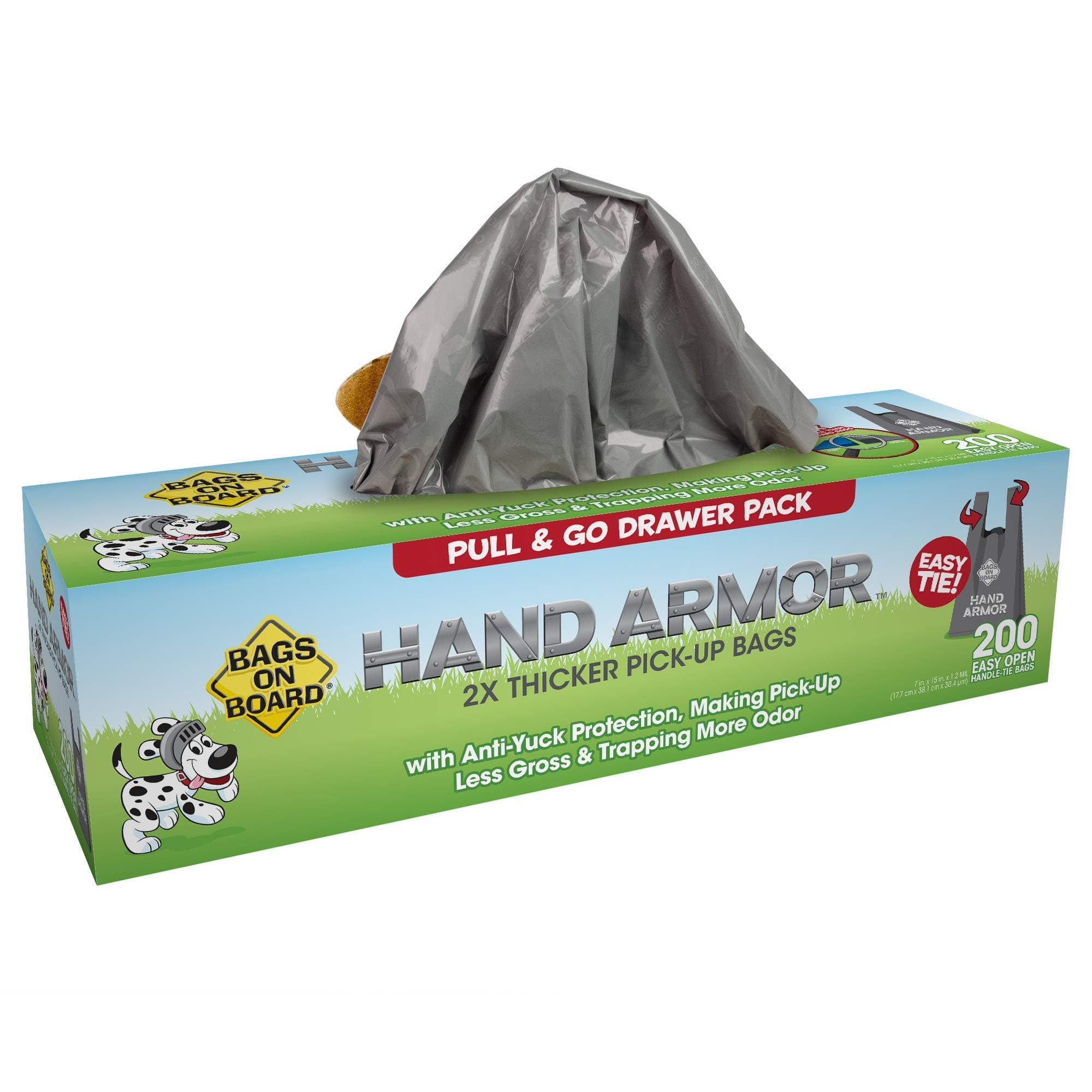 Bags on Board Dog Poop Bags - Extra Thick Waste Pickup Bags with Easy Tie Handles - Easy Dispensing Drawer Pack - 200 Count 200 Count (Pack of 1)