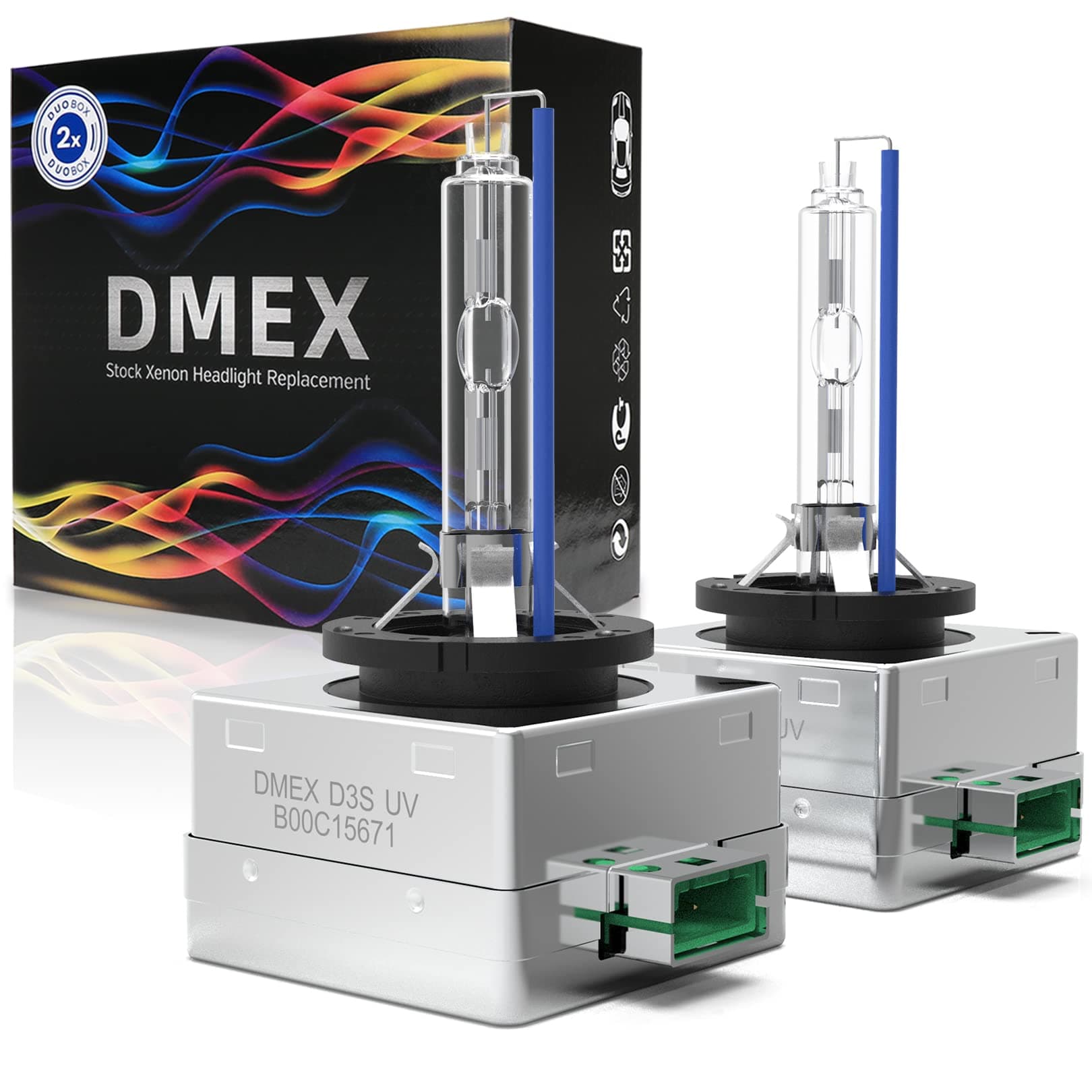 DMEX D3S HID Headlight Bulbs Xenon 35W Replacement 66340 42403 42302 Headlamp - Pack of 2, 6000K Cool White