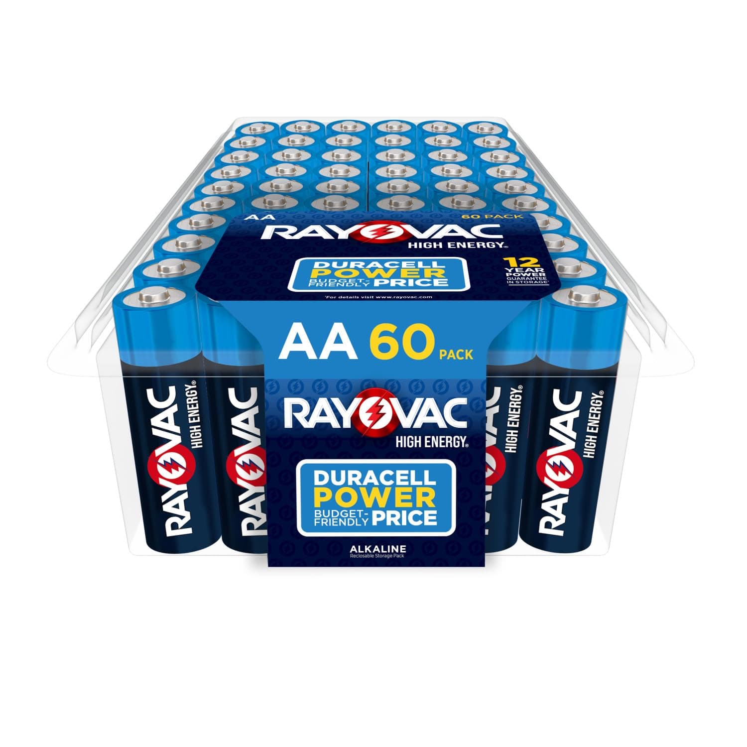 Rayovac AA Batteries, Double A Battery Alkaline, 60 Count AA AA