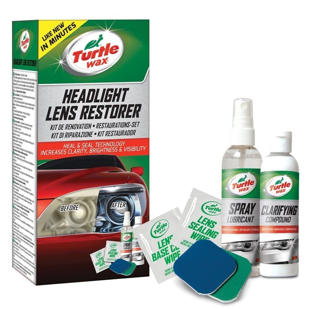 Turtle Wax 51768 Headlight Restorer Kit Headlamp Cleaning Restores Brightness Kit, (Old Version)