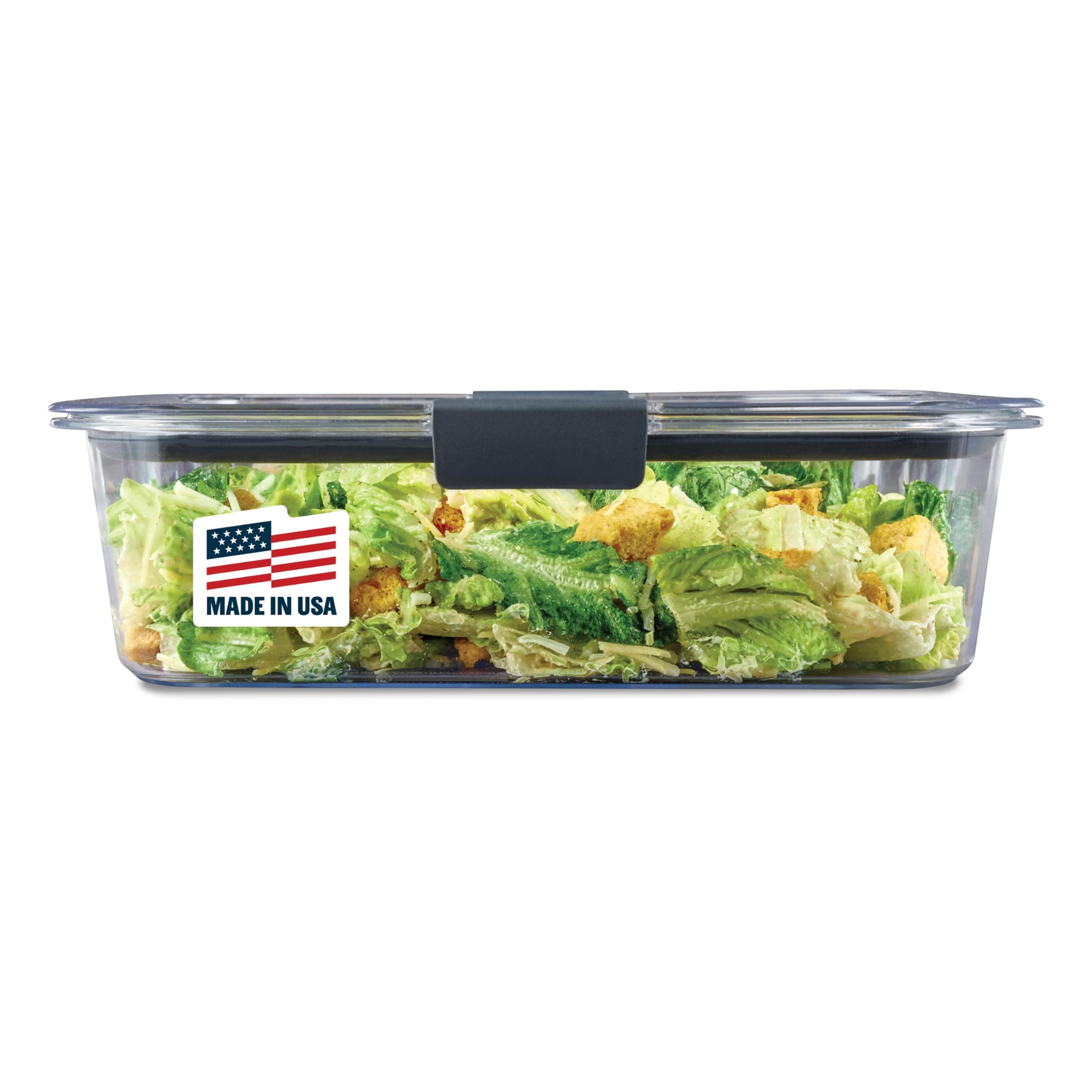 Rubbermaid Brilliance Large Food Storage Container, 9.6 Cup, BPA-Free, Leak-Proof, Clear 9.6 Cup Container