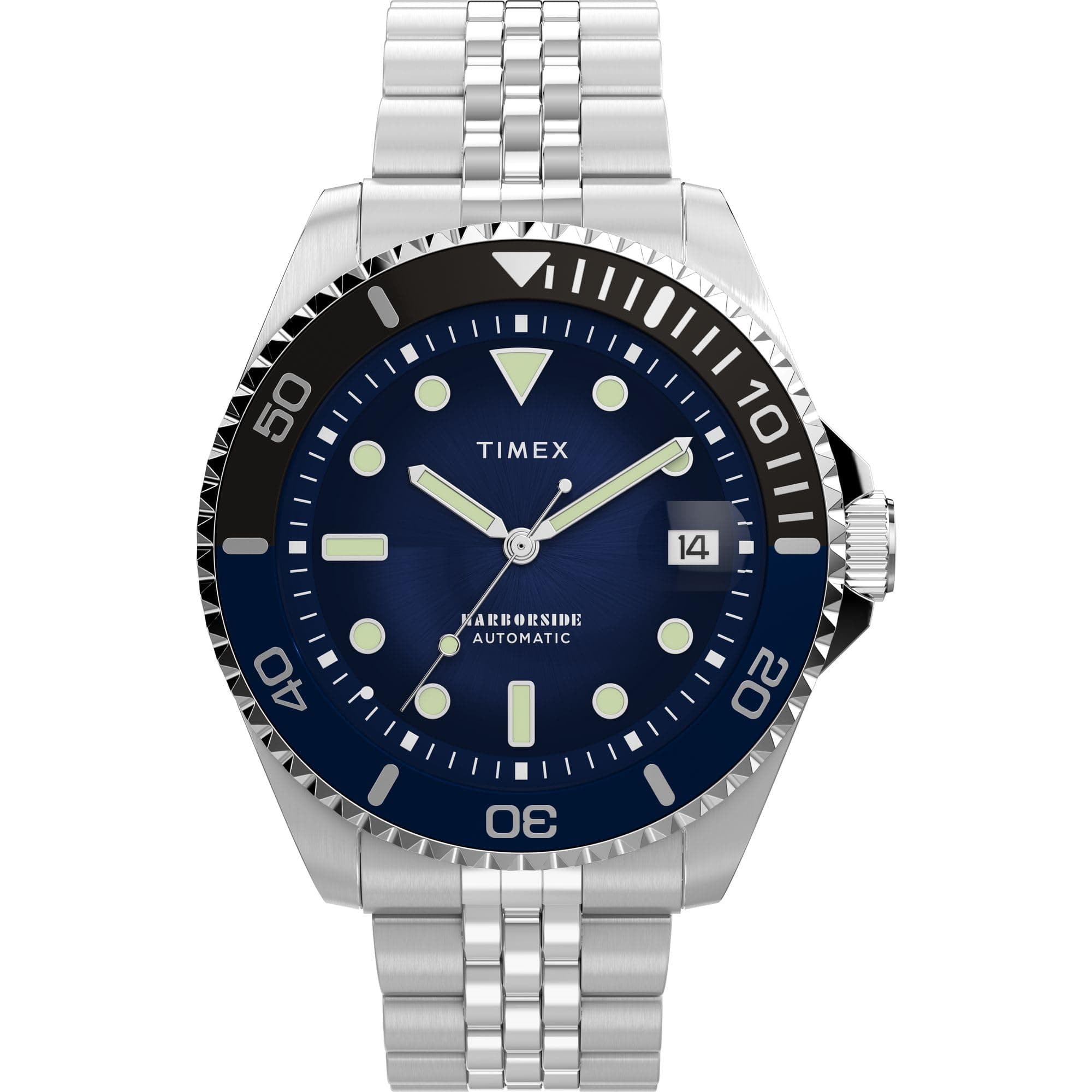 Timex Men's Harborside Coast 40mm Watch Silver-Tone/Silver-Tone/Blue
