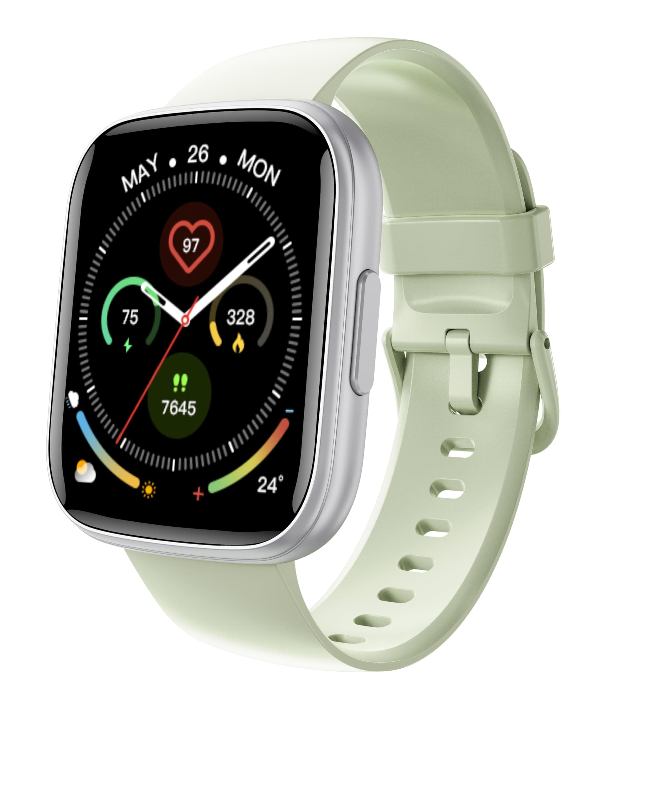 Poounur Smart Watch for Men Women, 1.95" HD Touchscreen Fitness Tracker with Bluetooth Calling, Fitness Watch with 110+ Sports Modes/Heart Rate/Sleep Monitor, IP68 Waterproof Green