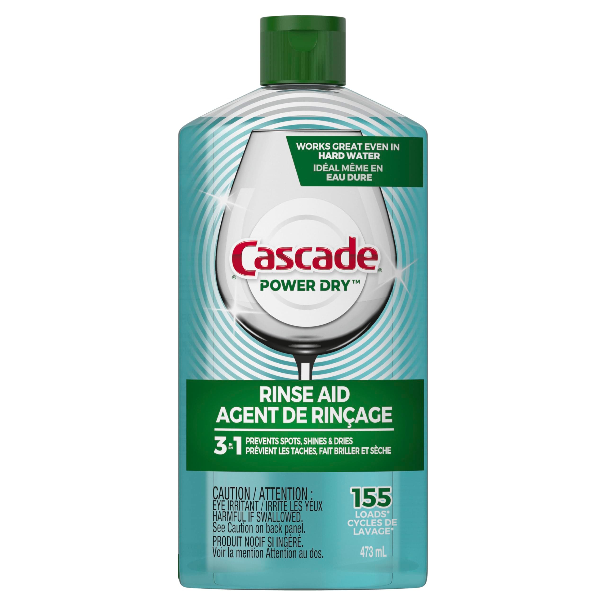 Cascade Power Dry Dishwasher Rinse Aid, 16 fl oz Original Scent 16 Fl Oz (Pack of 1)