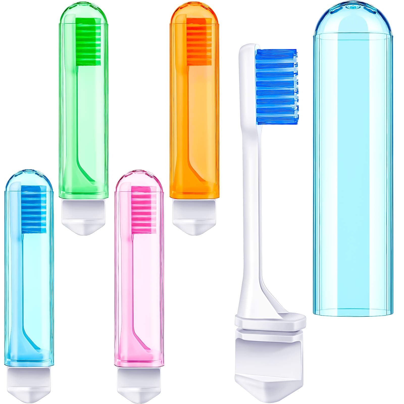 Patelai 4 Pieces Travel Toothbrush Set, Soft Bristle Mini Foldable Tooth Brush with Case, Individually Wrapped Small Portable Travel Size Toiletries Stuff for Camping (Bright Color) Bright Color 4