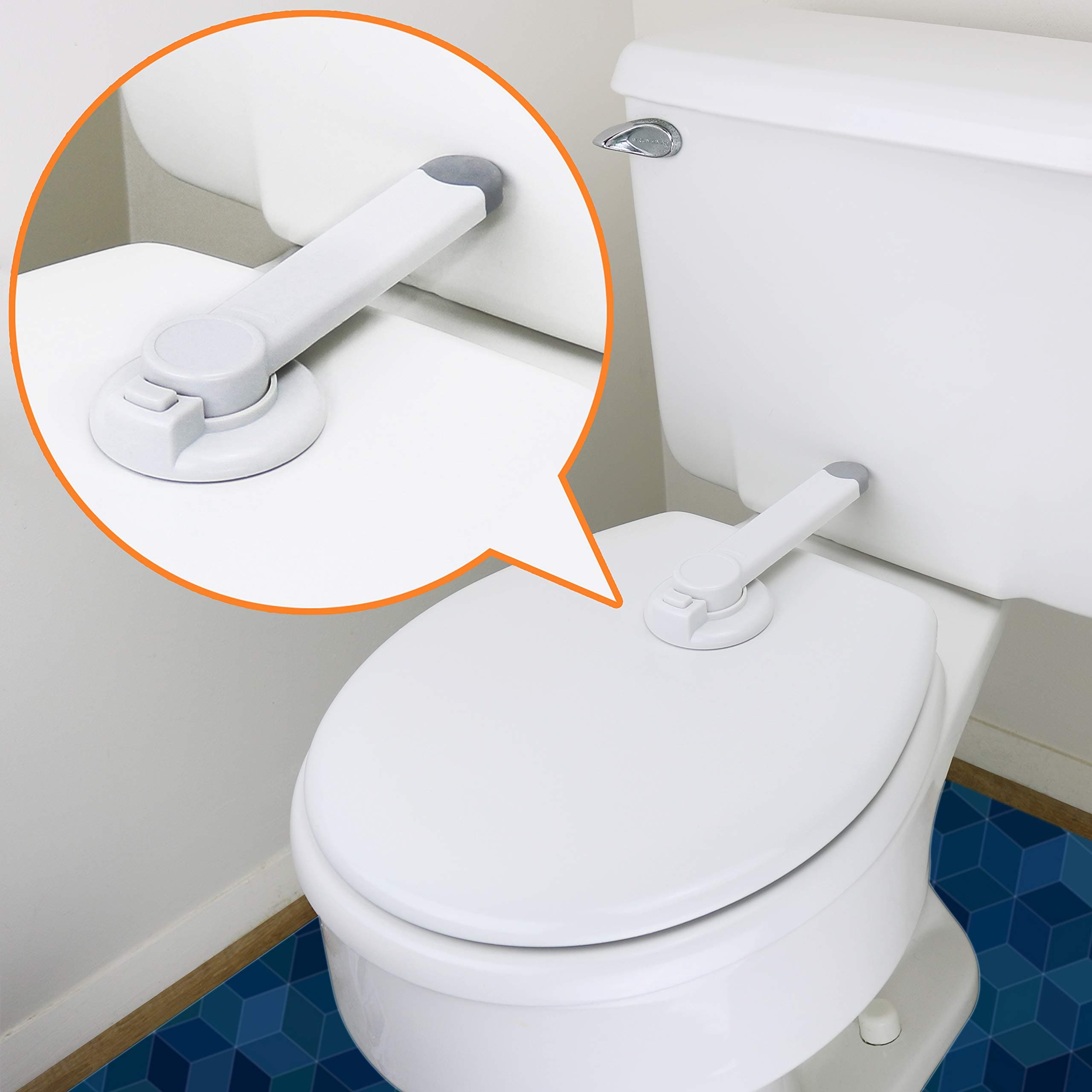 Baby Toilet Lock by Wappa Baby - 9"L x 4"W - Ideal Baby Proof Toilet Lid Lock - No Tools Needed Easy Installation with 3M Adhesive - Top Safety Toilet Seat Lock - Fits Most Toilets - White (1 Pack) 1 Count (Pack of 1) White