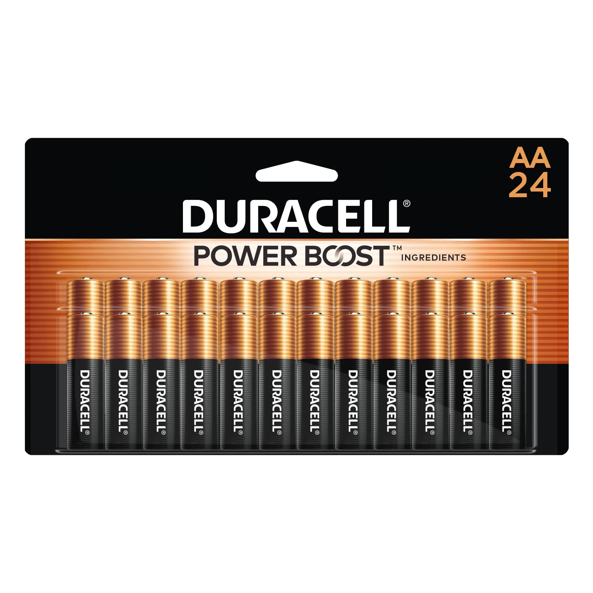 Duracell Coppertop AA Batteries with Power Boost Ingredients, 24 Count Pack Double A Battery with Long-lasting Power, Alkaline AA Battery for Household and Office Devices 24 Count (Pack of 1)