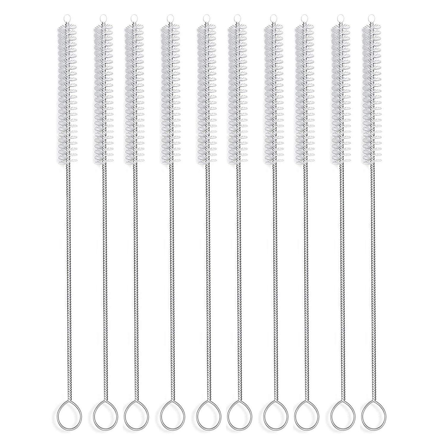 Straw Brush, Nylon Pipe Tube Cleaner 8.2-ihch X 2/5-inch Set of 10